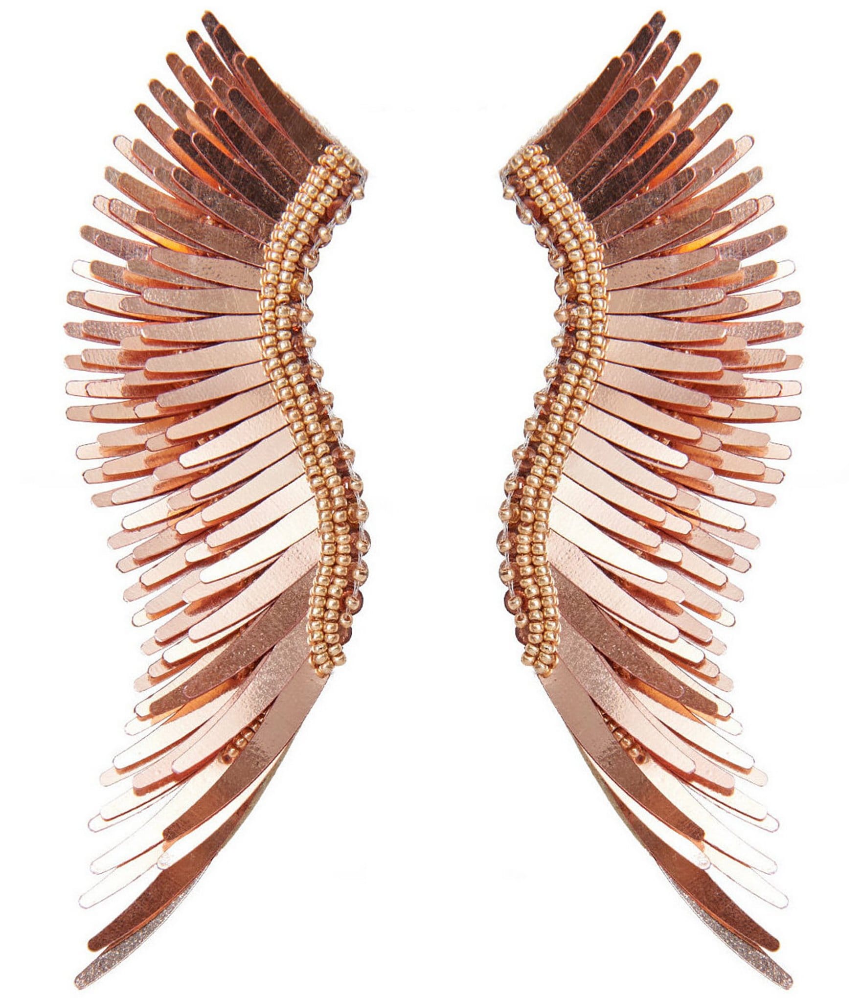 Mignonne Gavigan Madeline Rose Gold Linear Statement Earrings