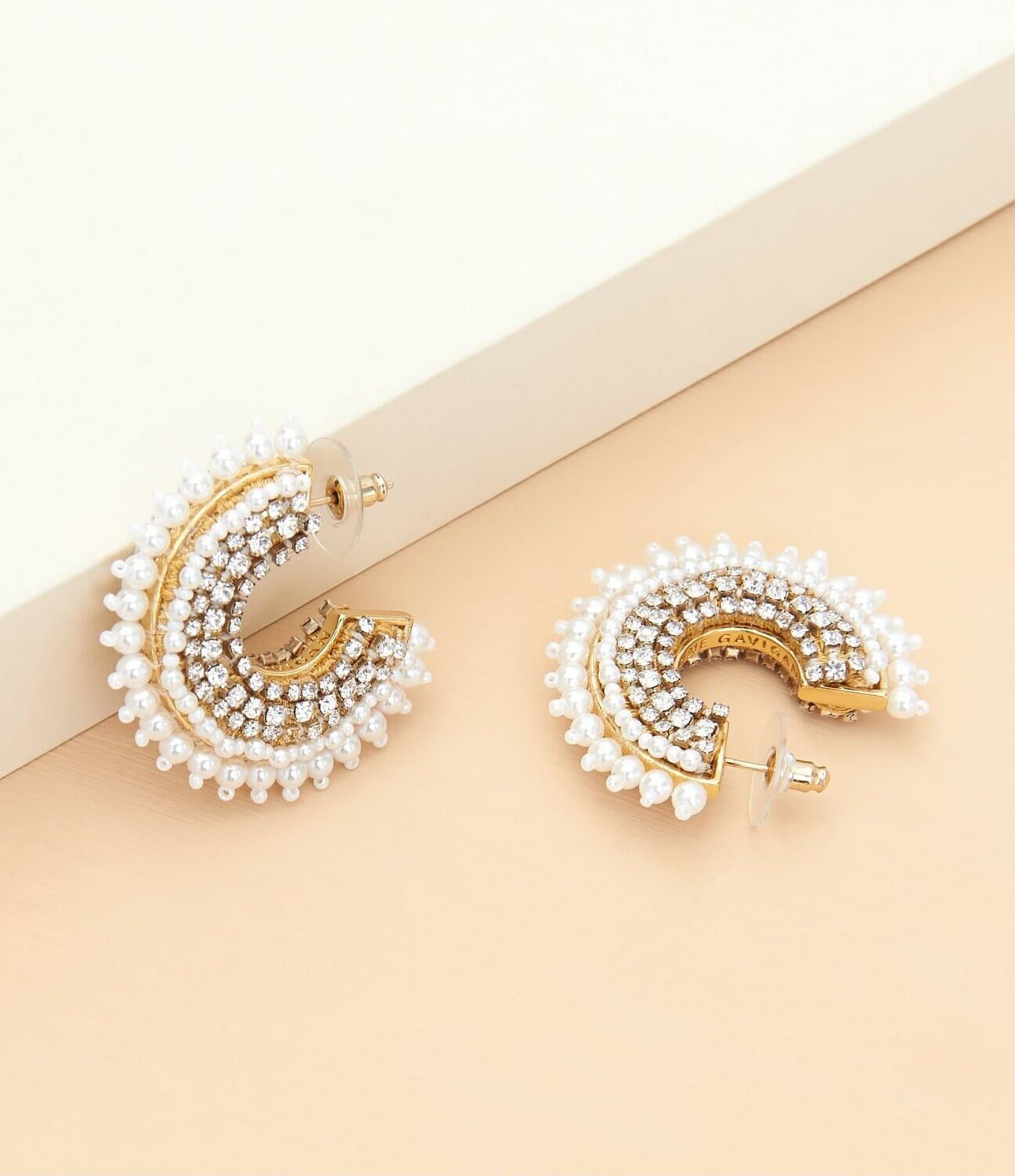 Mignonne Gavigan Mini Fiona Pearl Crystal Hoop Earrings