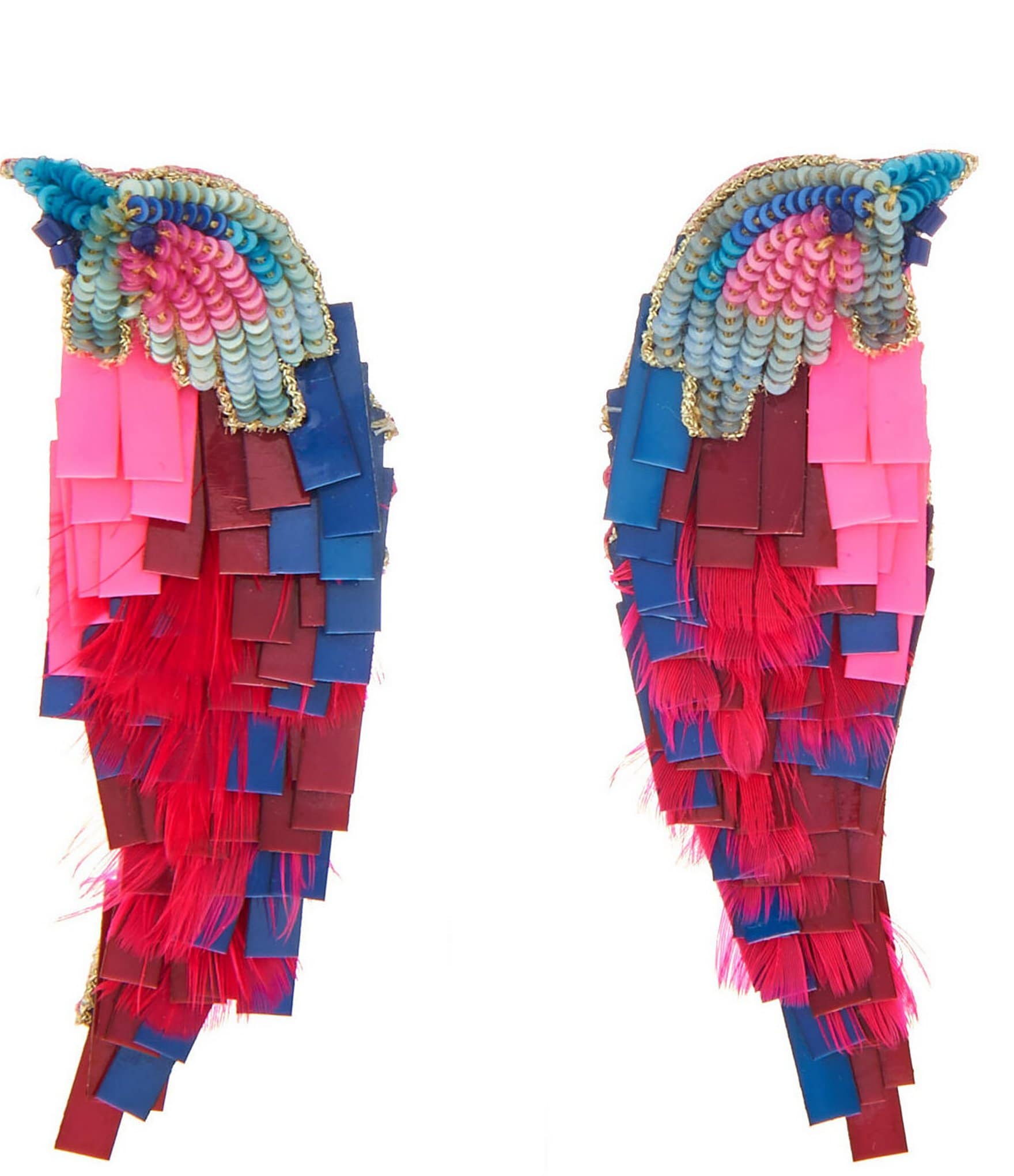 Mignonne Gavigan Sequin Bird Statement Drop Earrings