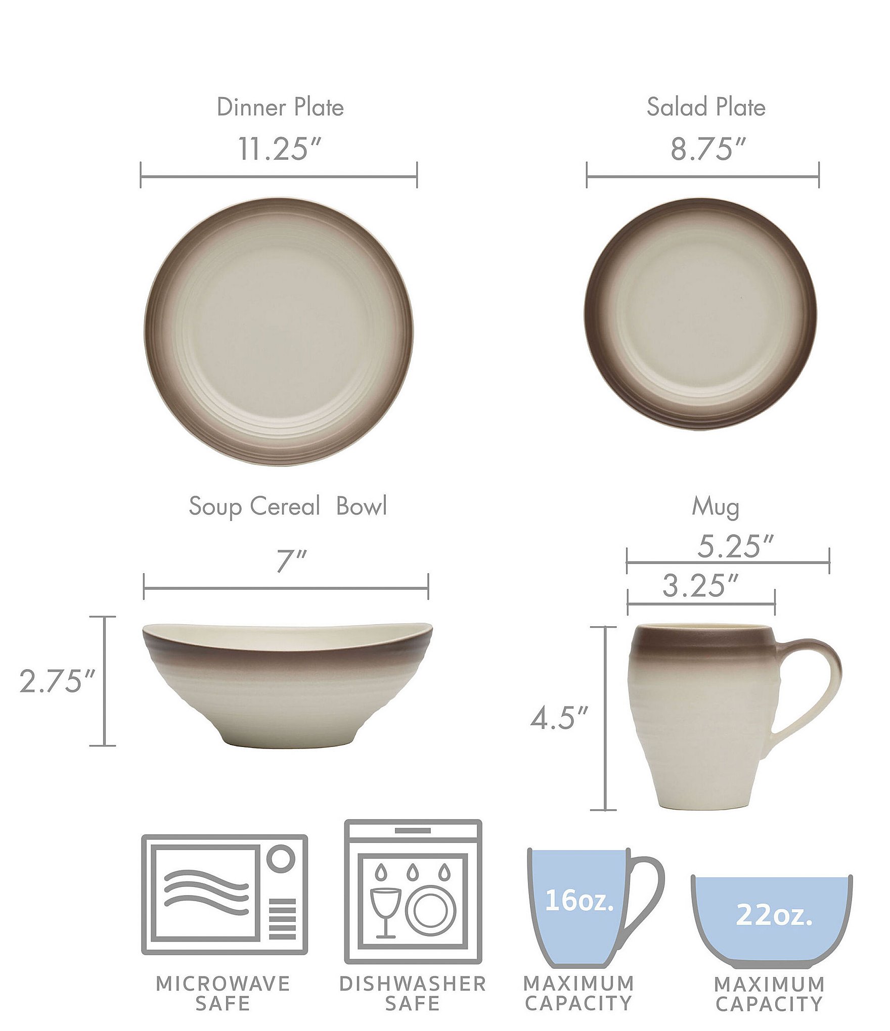 Mikasa Swirl 16-Piece Ombre Dinnerware Set