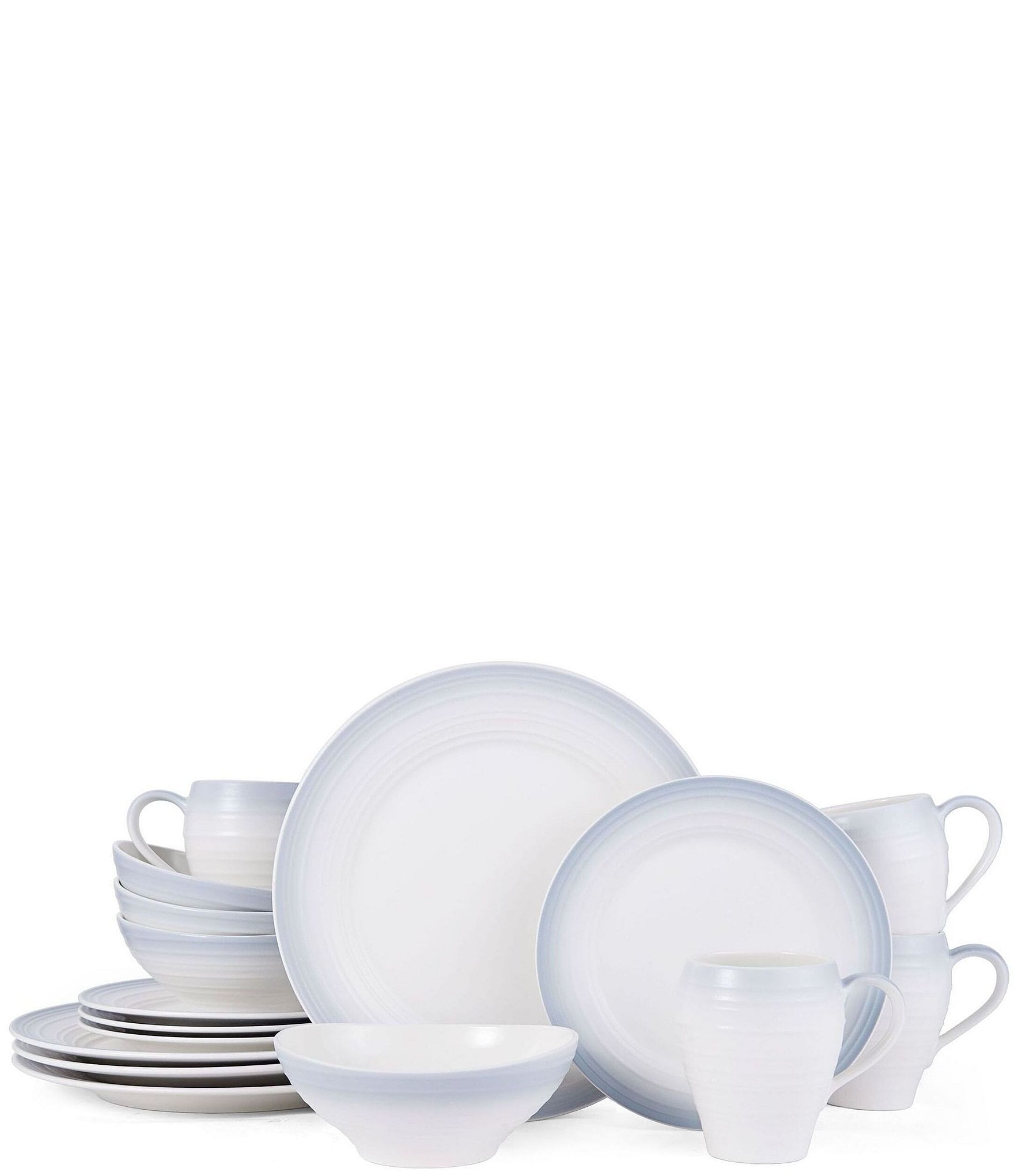 Mikasa Swirl Ombre Grey 16-Piece Dinnerware Set