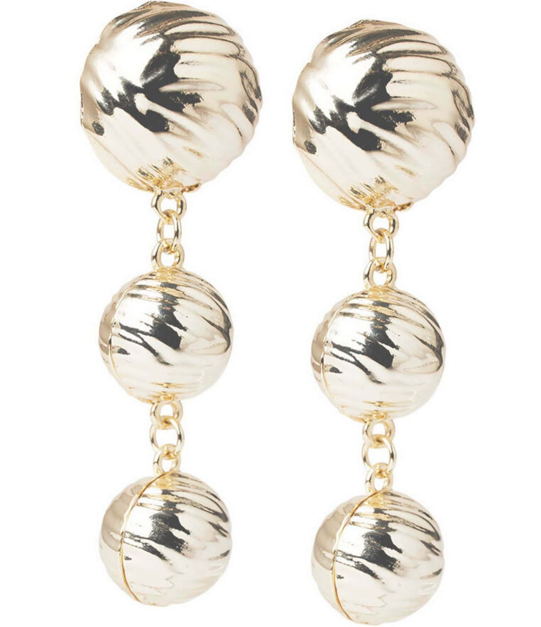 Sale Yellow Gold Finish Wong Earrings