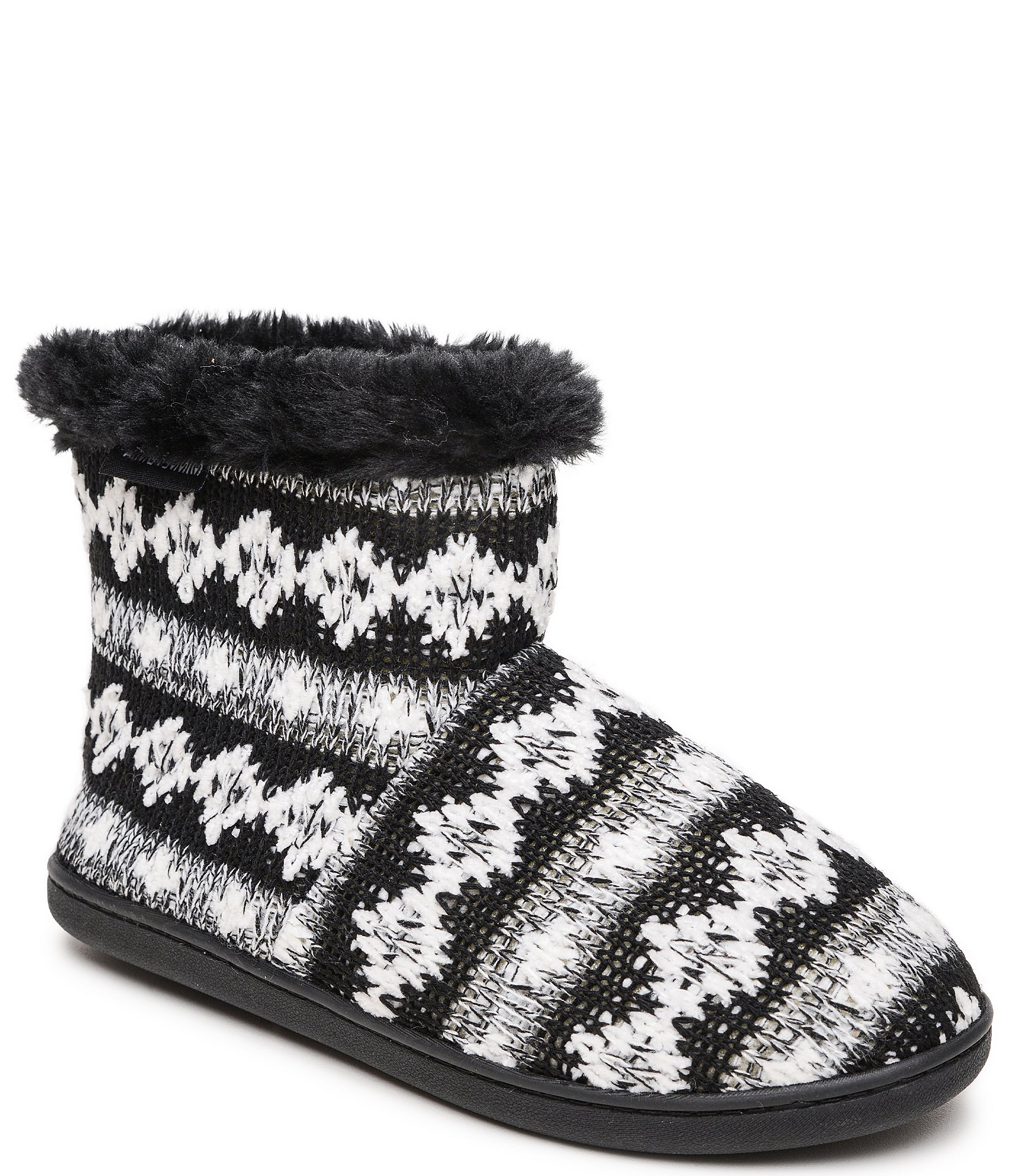 Minnetonka Betty Geometric Faux Fur Bootie Slippers | Dillard's