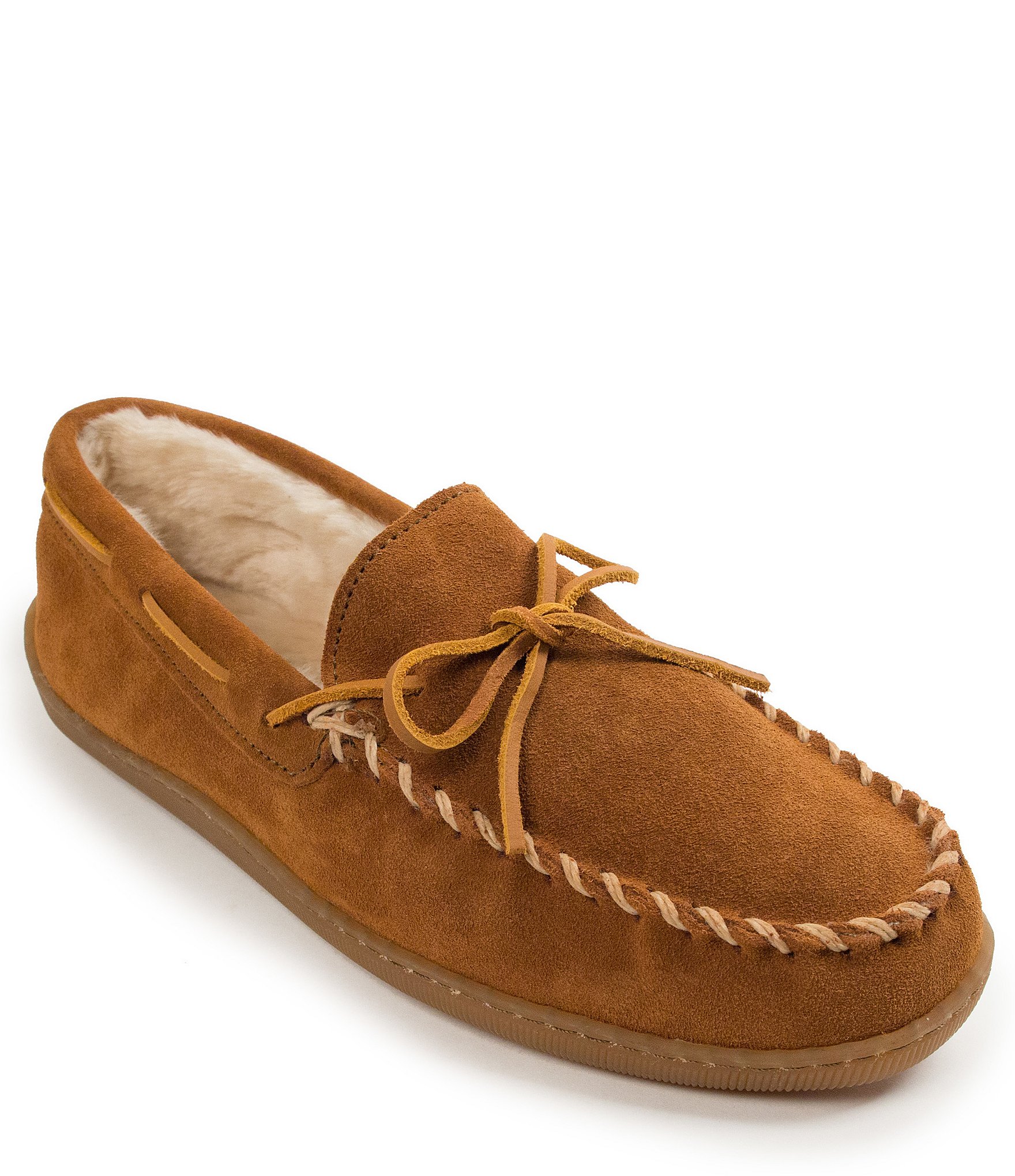 Serena Gemaakt van Pasen Minnetonka Men's Suede Pile Lined Hardsole Slippers | Dillard's