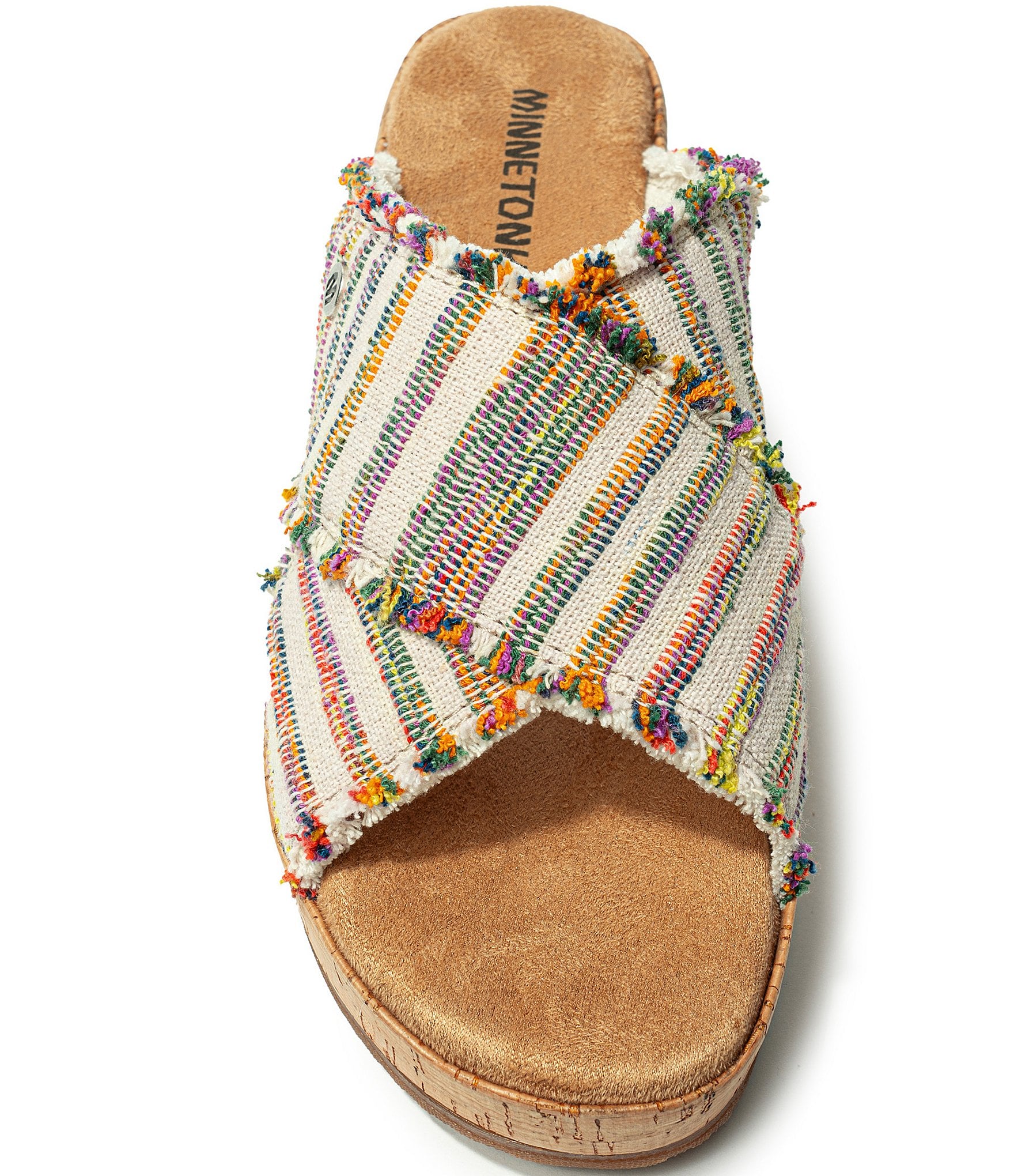 Minnetonka Posey Multi Striped Platform Slides