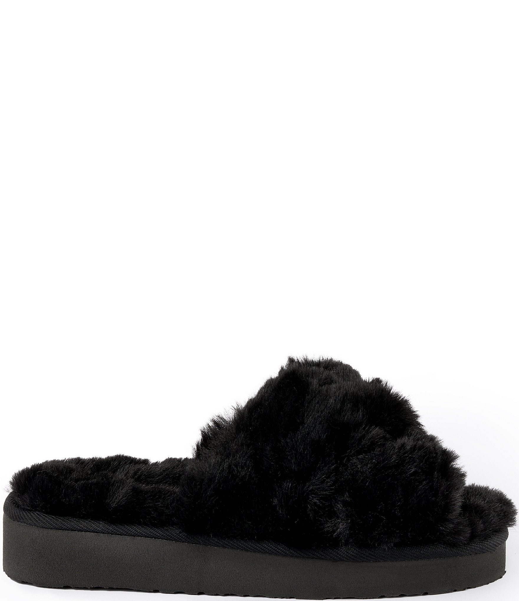 Minnetonka Teddy Crossband Faux Fur Slippers