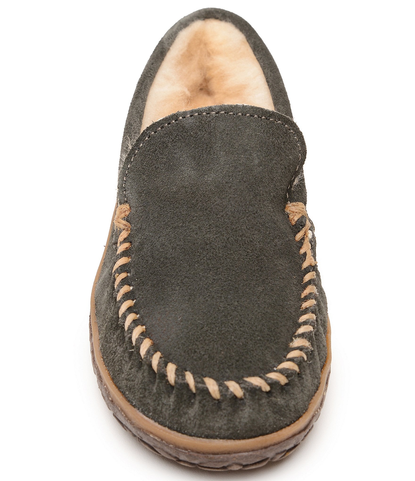 Minnetonka Women's Terese Suede Sheepskin Fur Lined Moccasin Slippers