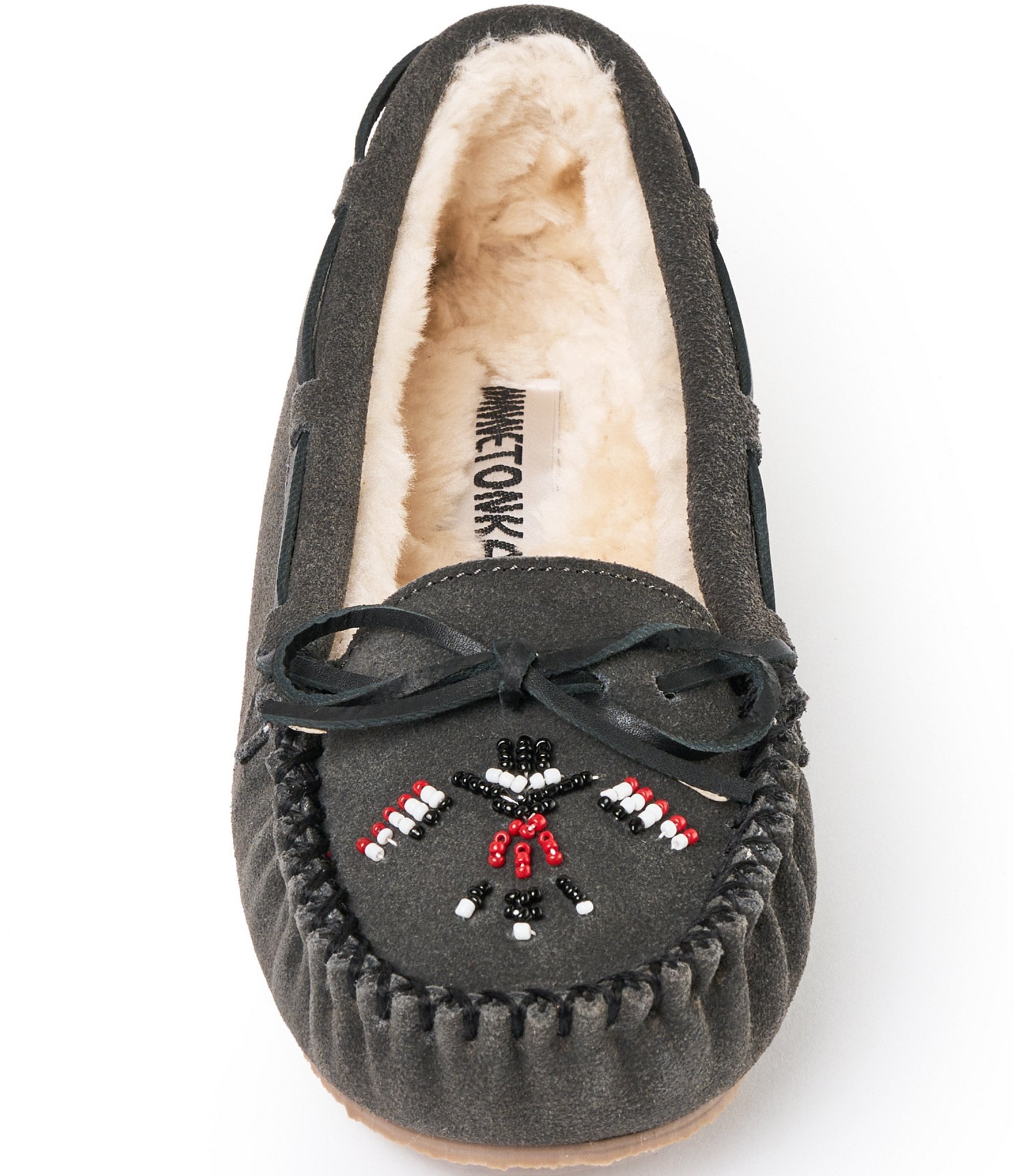 Minnetonka Women's Cally Thunderbird Animikii Suede Moccasin Slippers