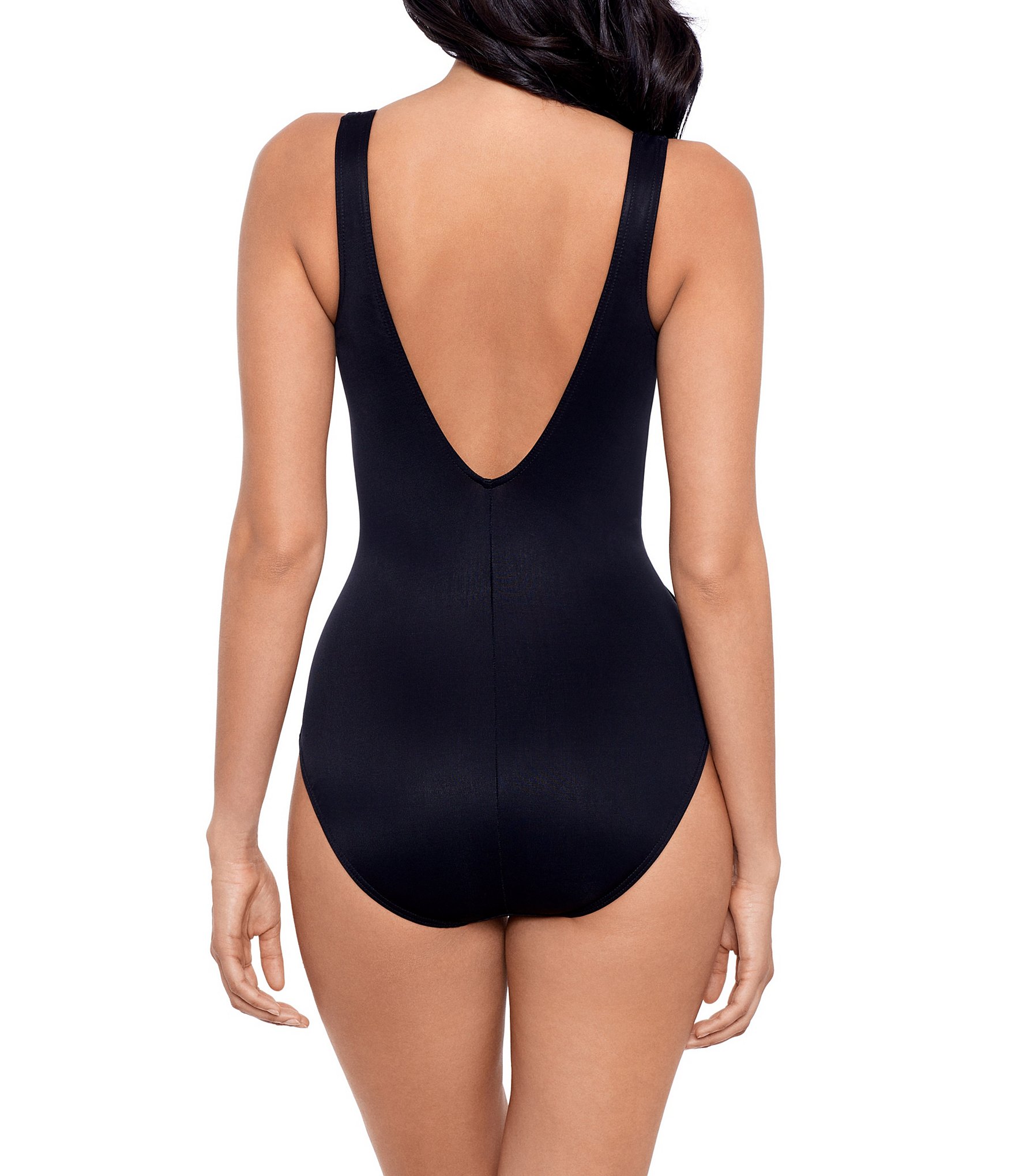 Miraclesuit Illusionists Crossover Mesh Inset One Piece Swimsuit