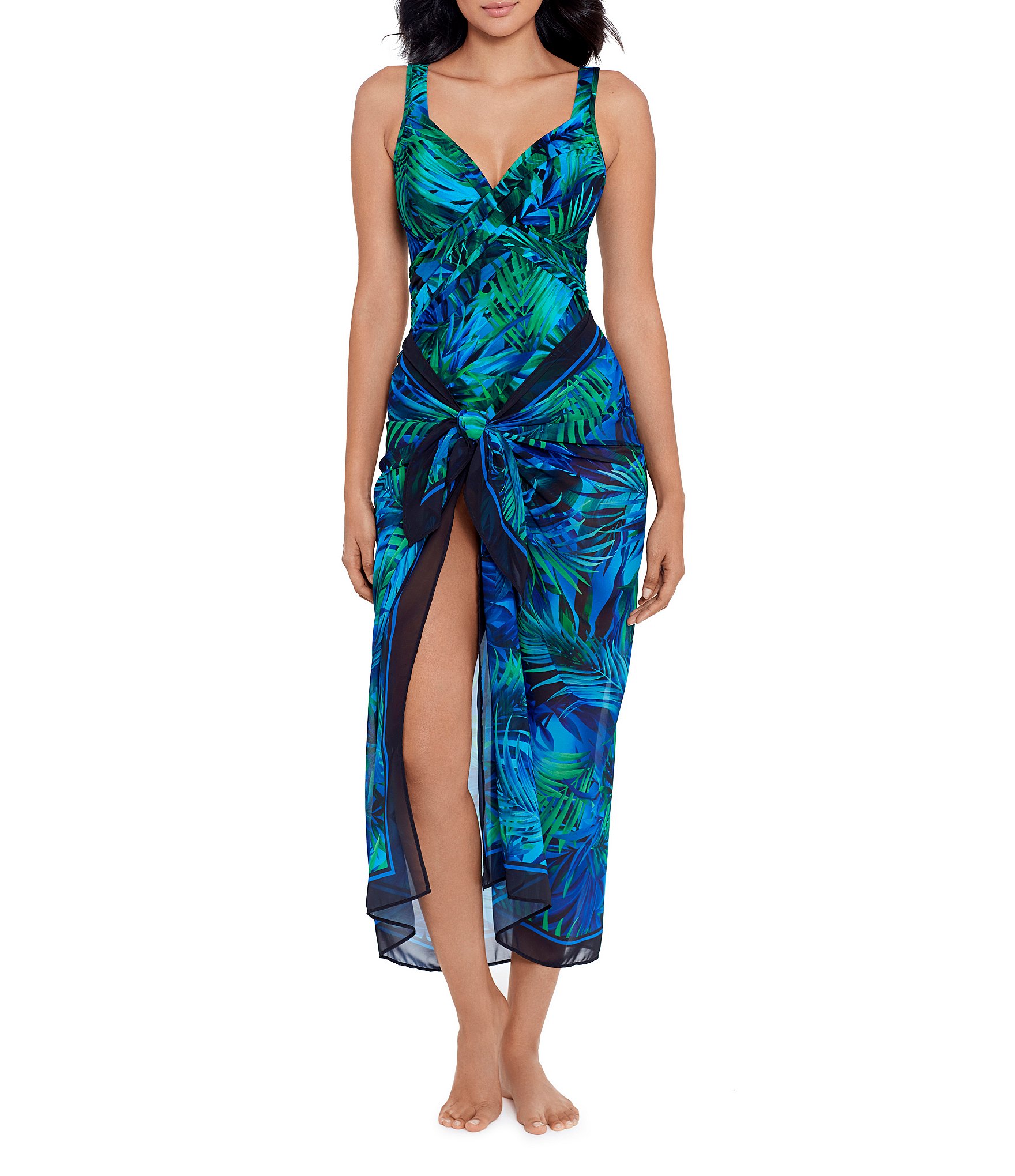 Miraclesuit Palm Reeder Georgette Scarf Pareo Cover-Up | Dillard's