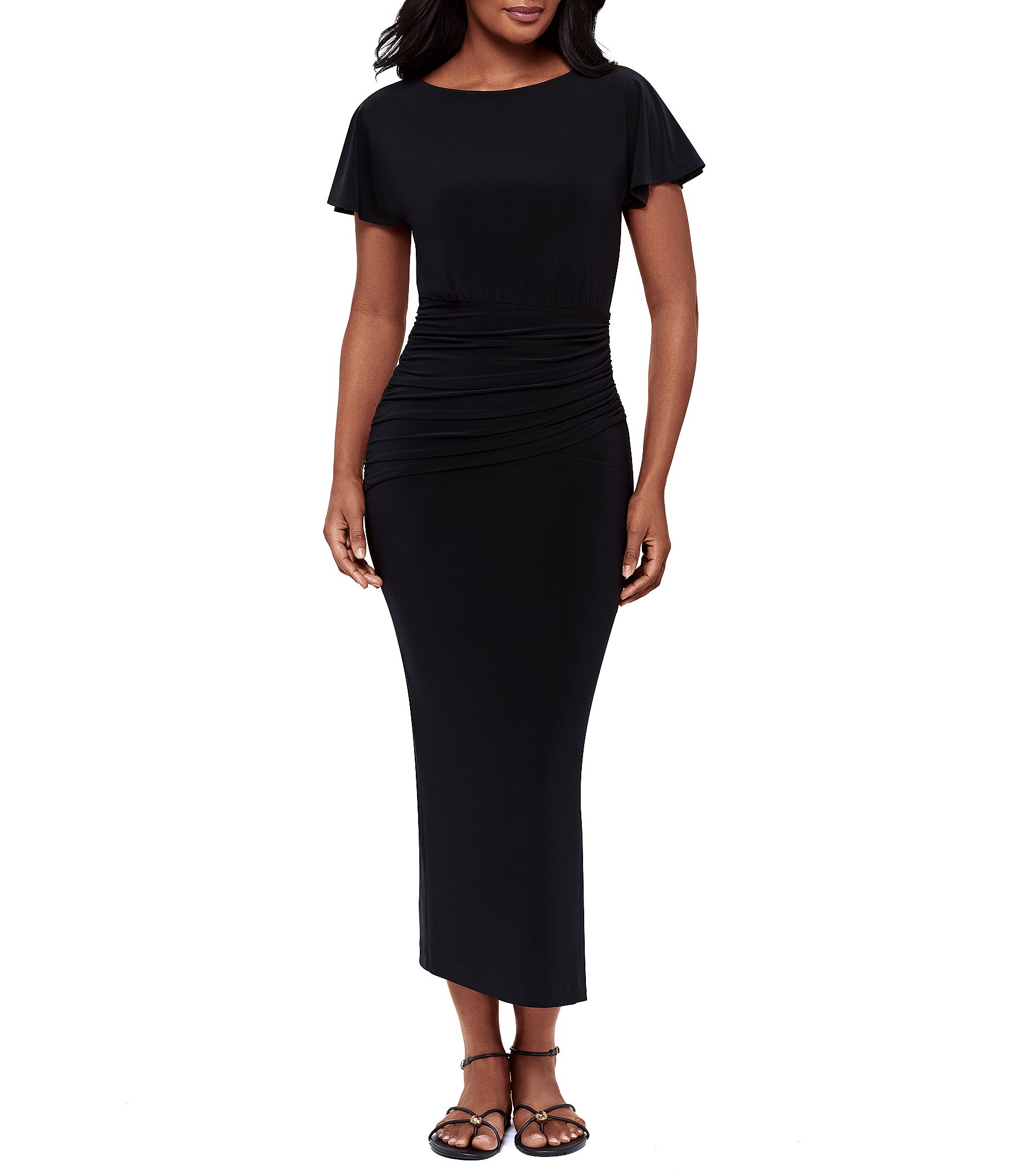 chinese dress ladies Basic Bae Built-In Shapewear Square Neck Short Sleeve Maxi Dress – Charming  Charlie main image 0
