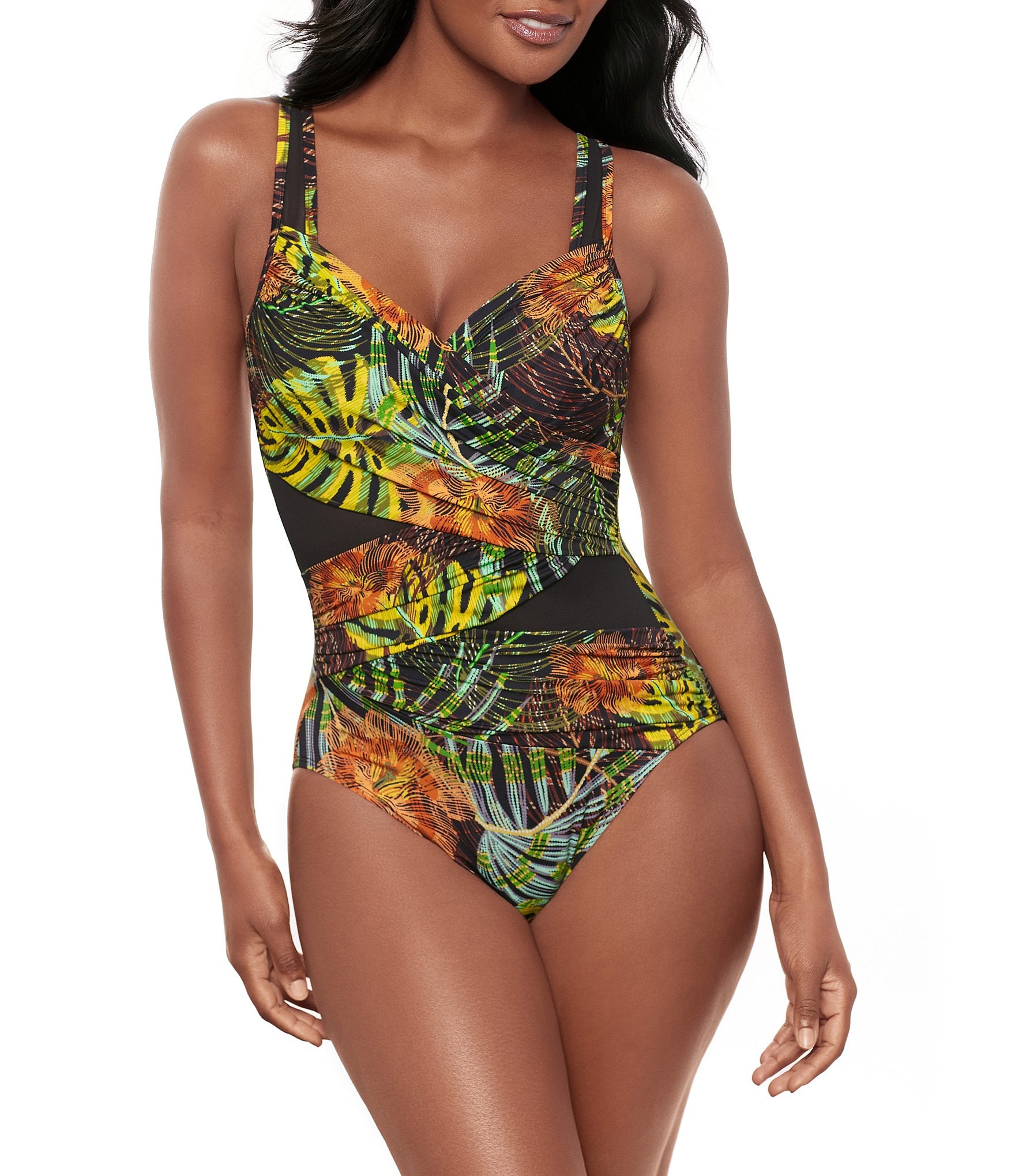 Miraclesuit Sunset Islet Madero Underwire Surplice One Piece Swimsuit
