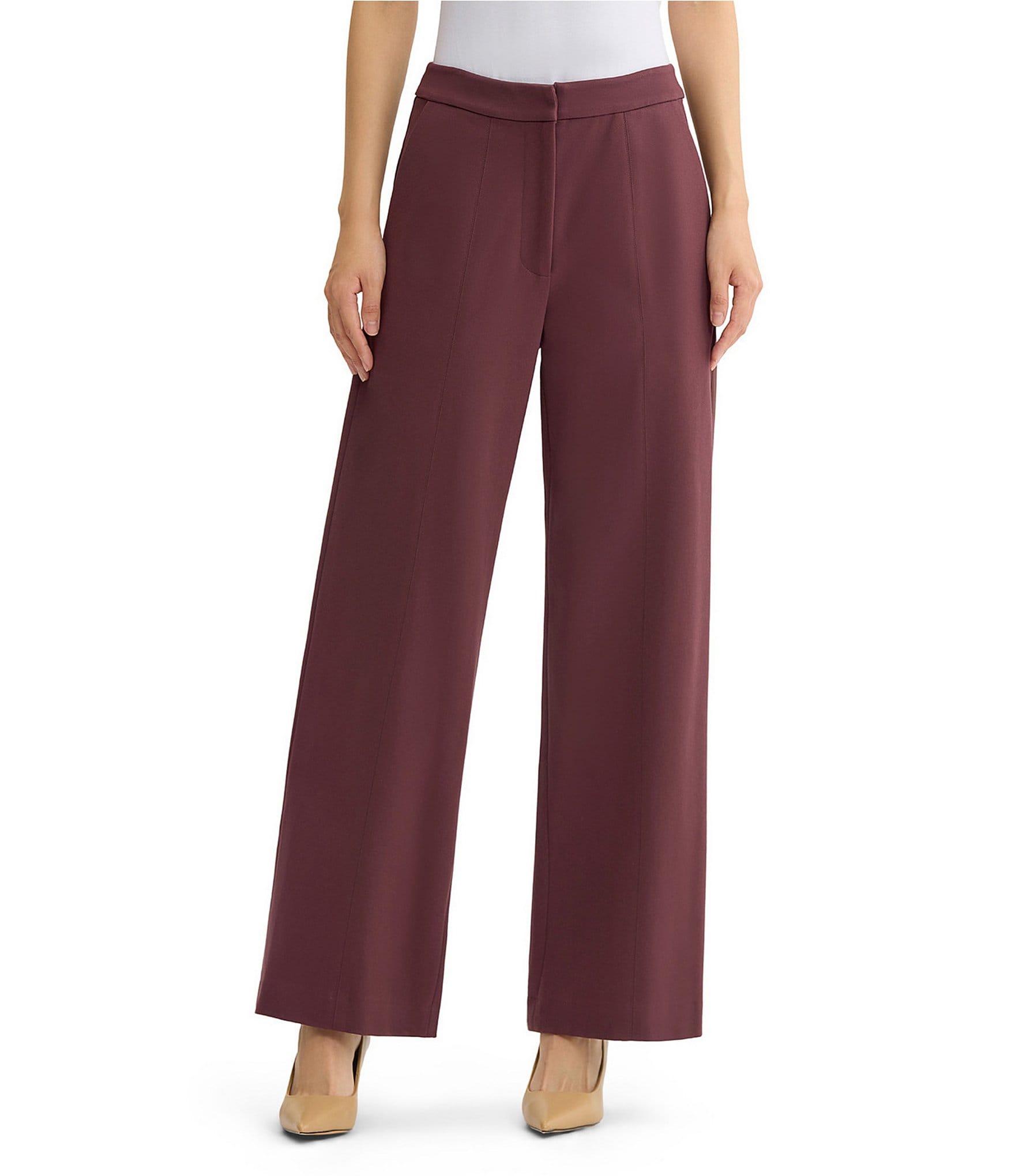 MISOOK Naomi Luxe Stretch Ponte Wide Leg Pants
