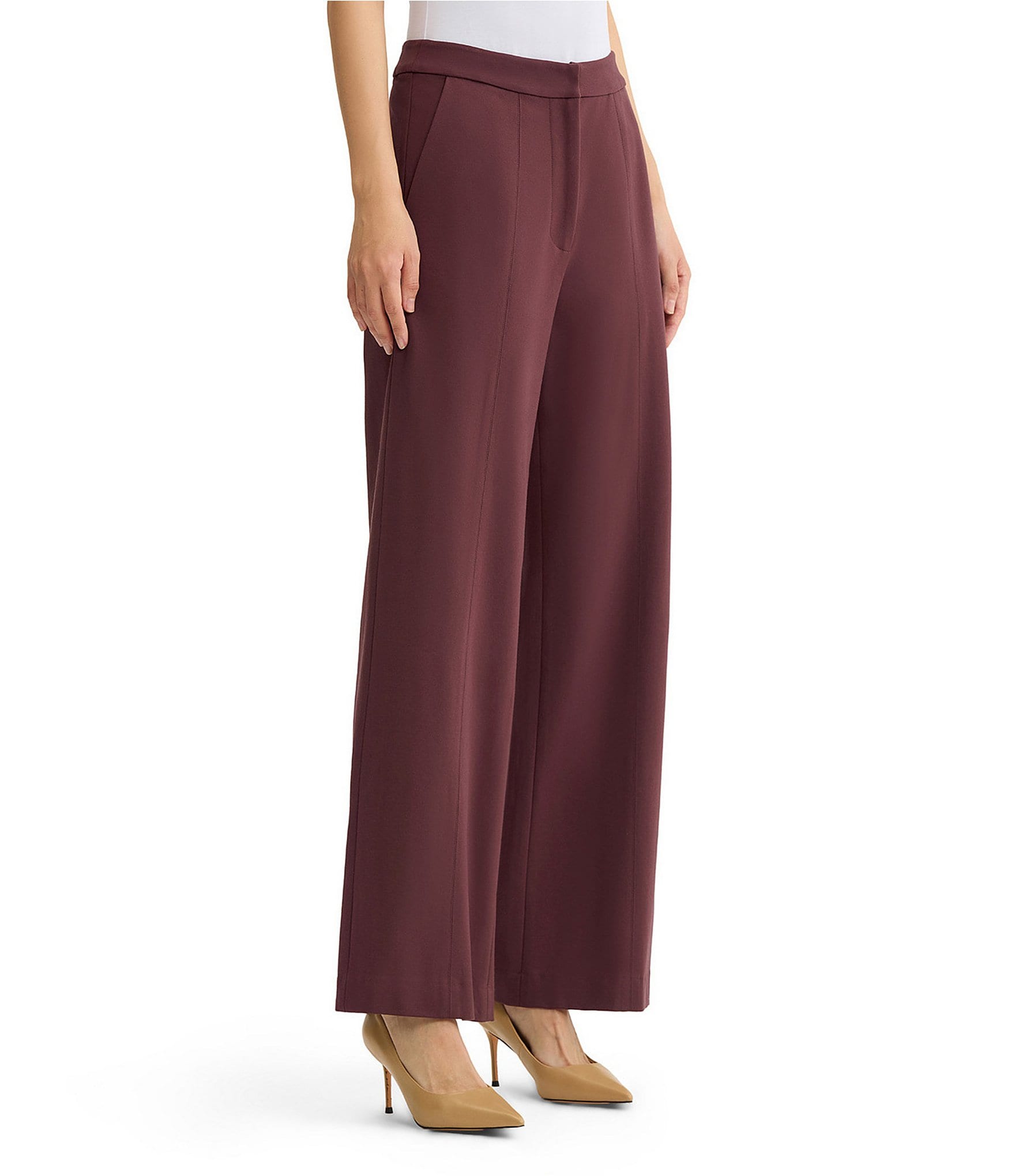 MISOOK Naomi Luxe Stretch Ponte Wide Leg Pants