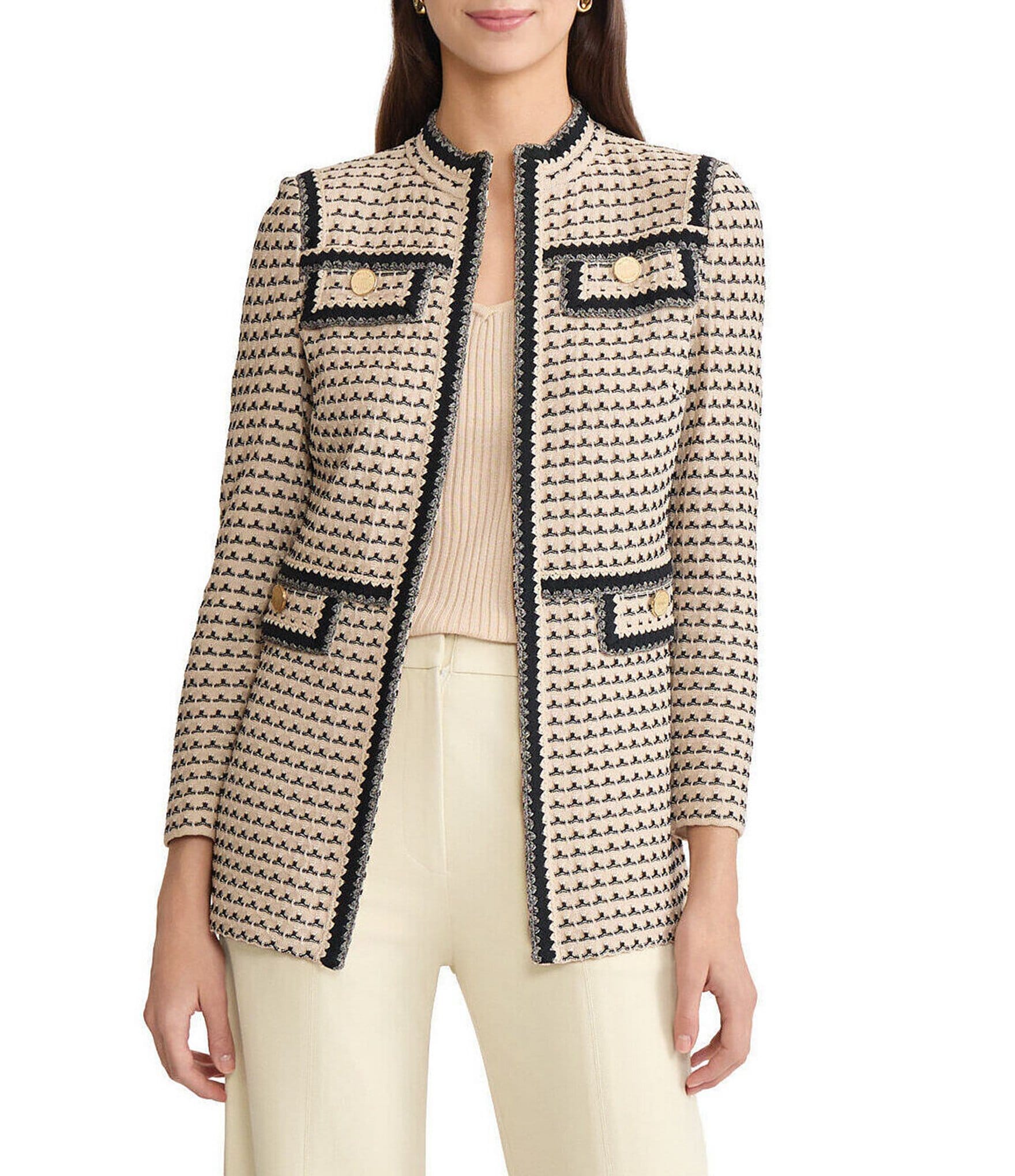 MISOOK Tailored Multi-Stitch Zigzag Knit Jacket