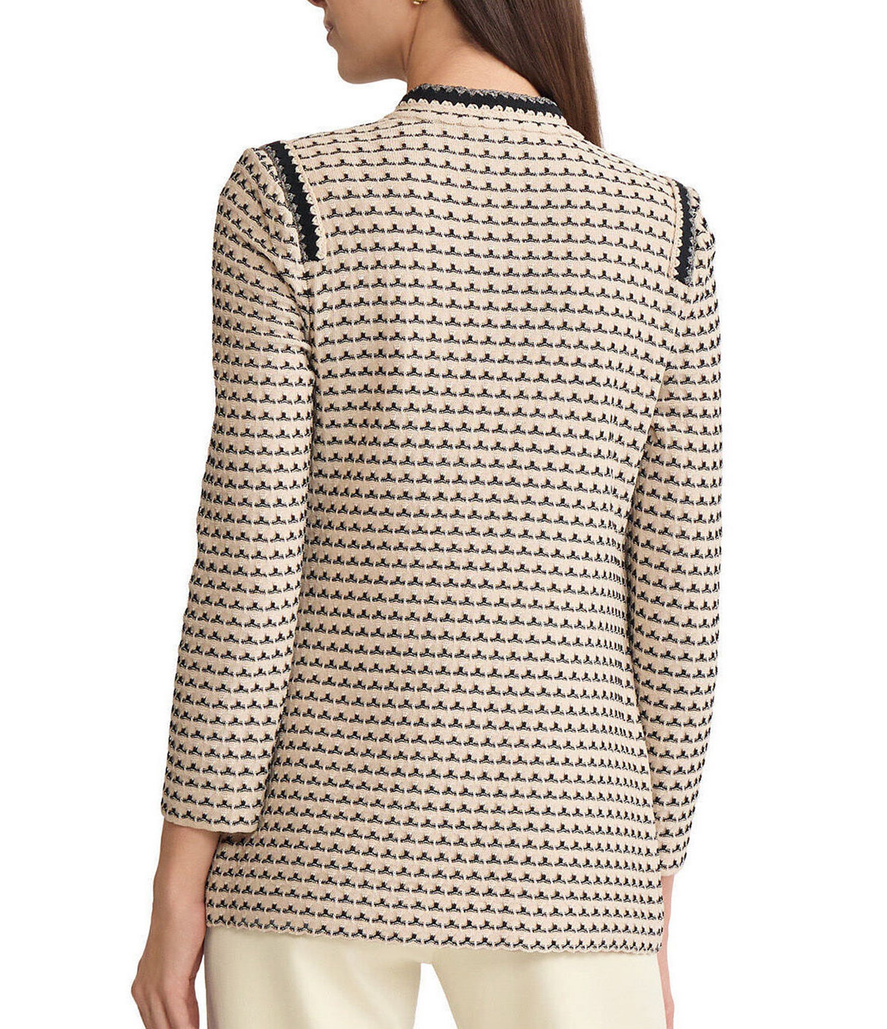 MISOOK Tailored Multi-Stitch Zigzag Knit Jacket