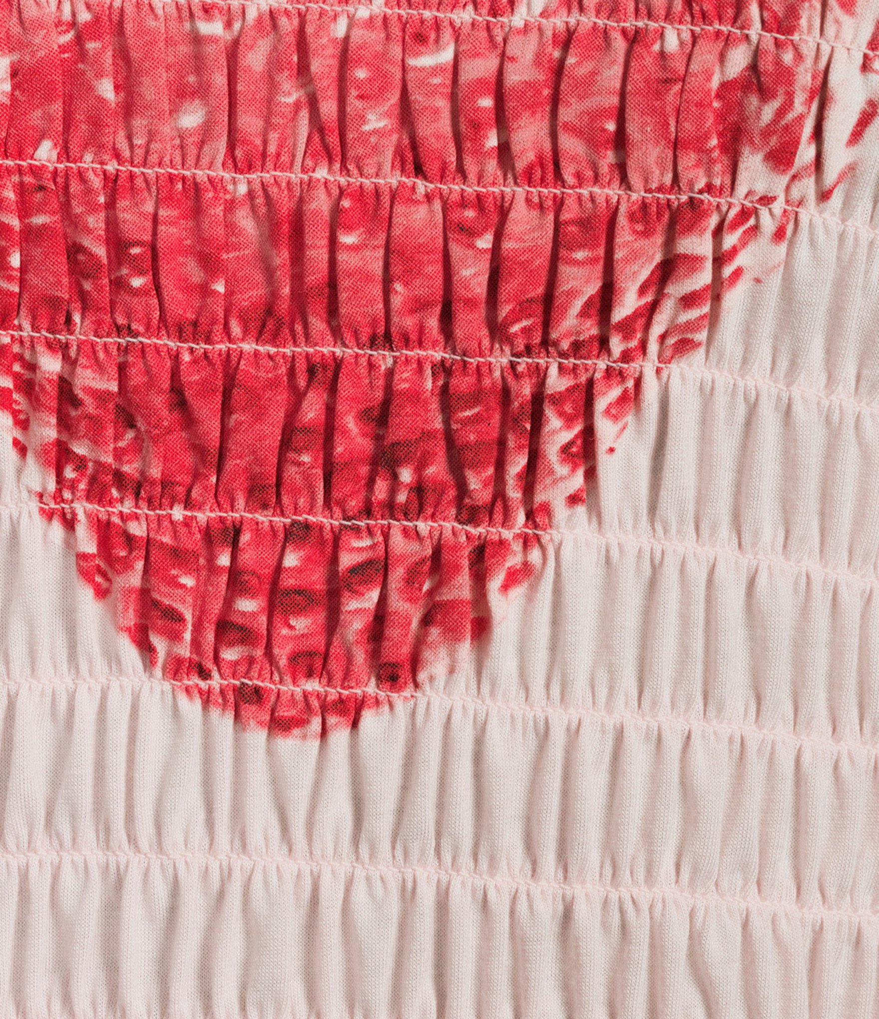 Miss Chievous Strawberry Graphic Shirred Long Sleeve Top