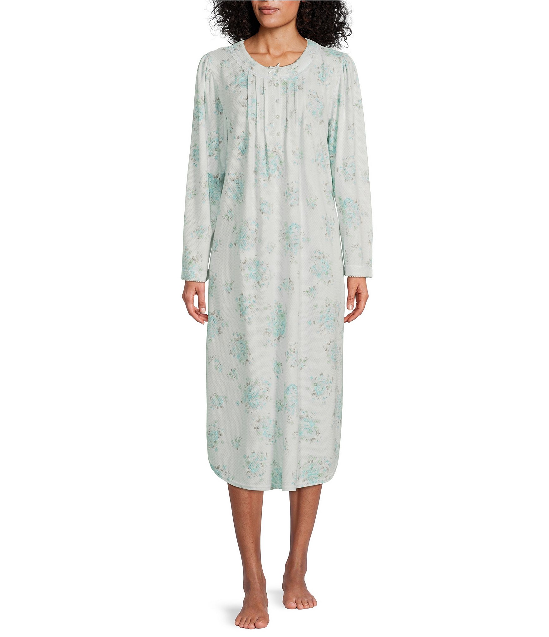 button front night gown