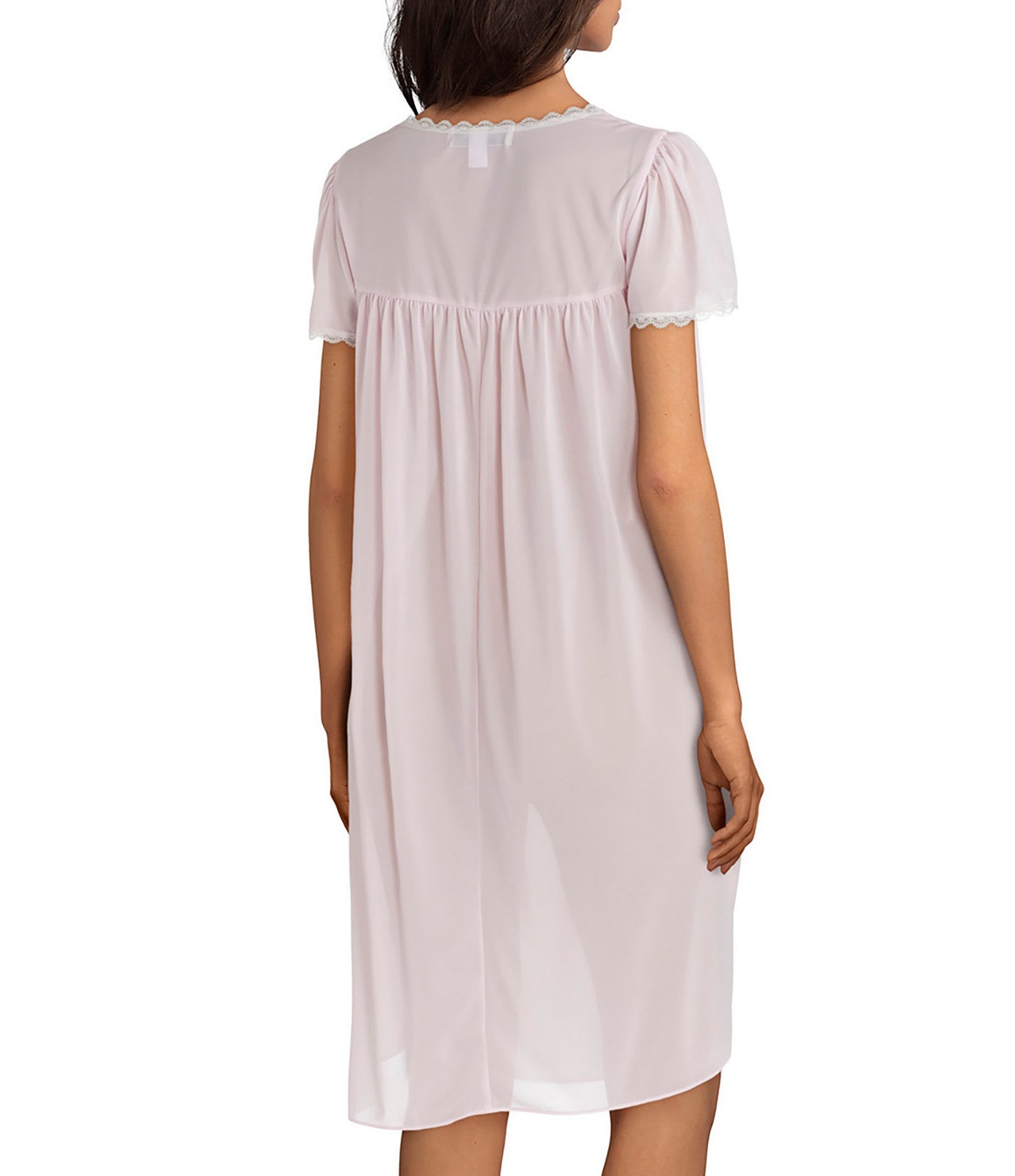 Miss Elaine Silk Essence Solid Short Nightgown