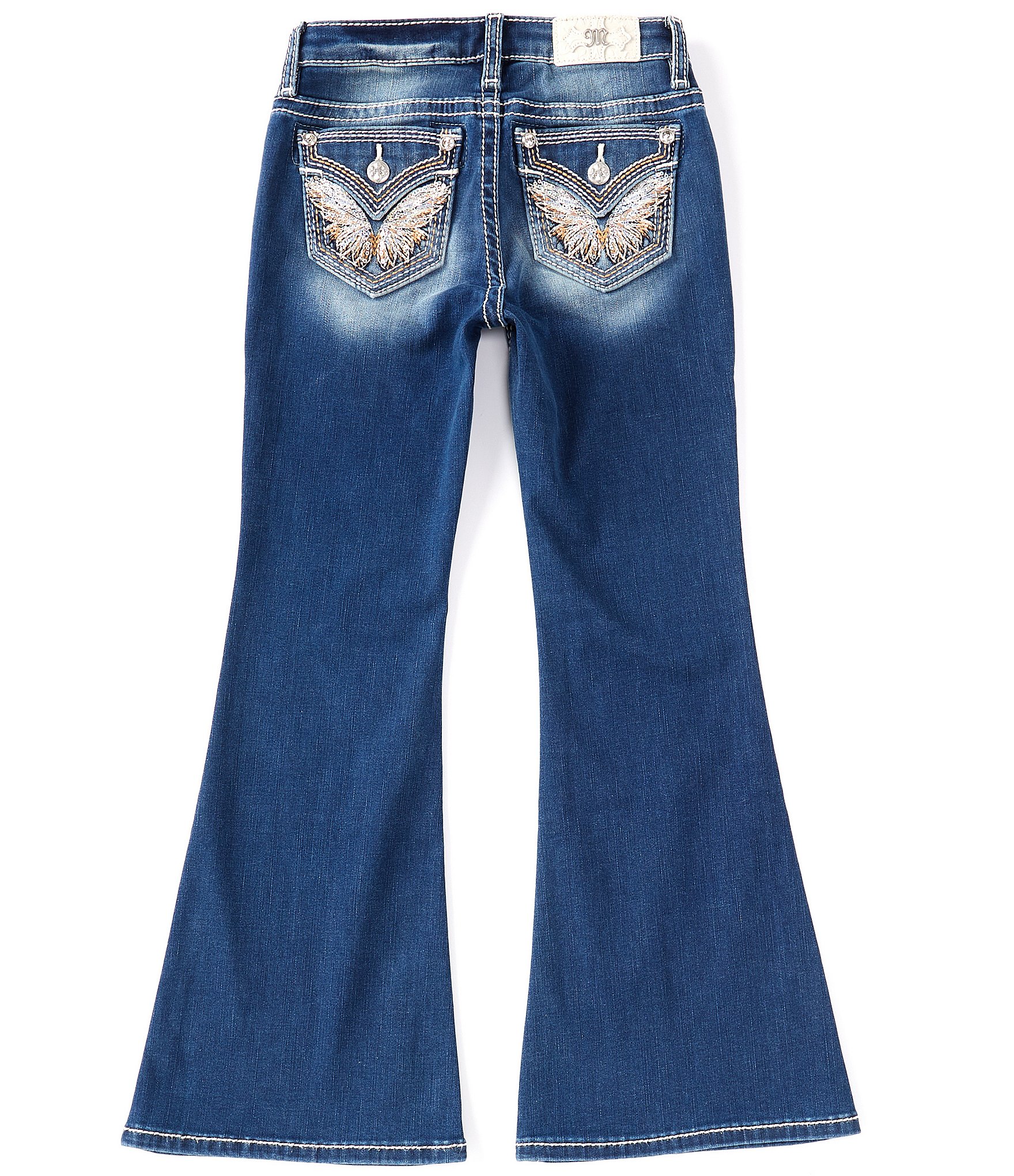Miss Me Big Girls 7-16 Butterfly Embroidered Flare Jean | Dillard's