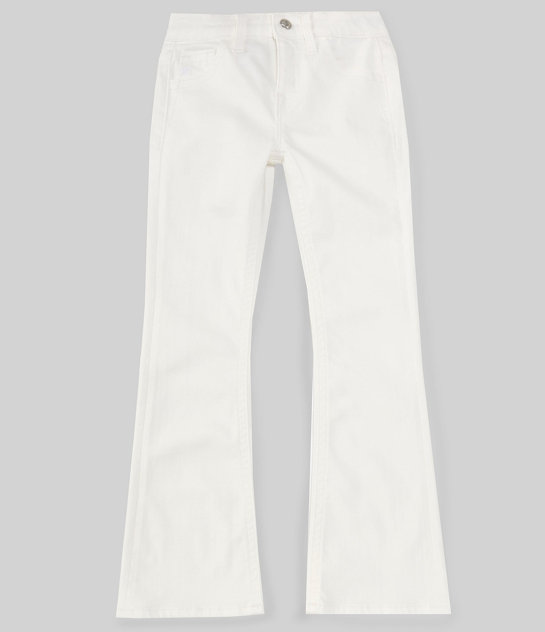 Miss Me Big Girls 7-16 Embroidered Pocket White Bootcut Jeans