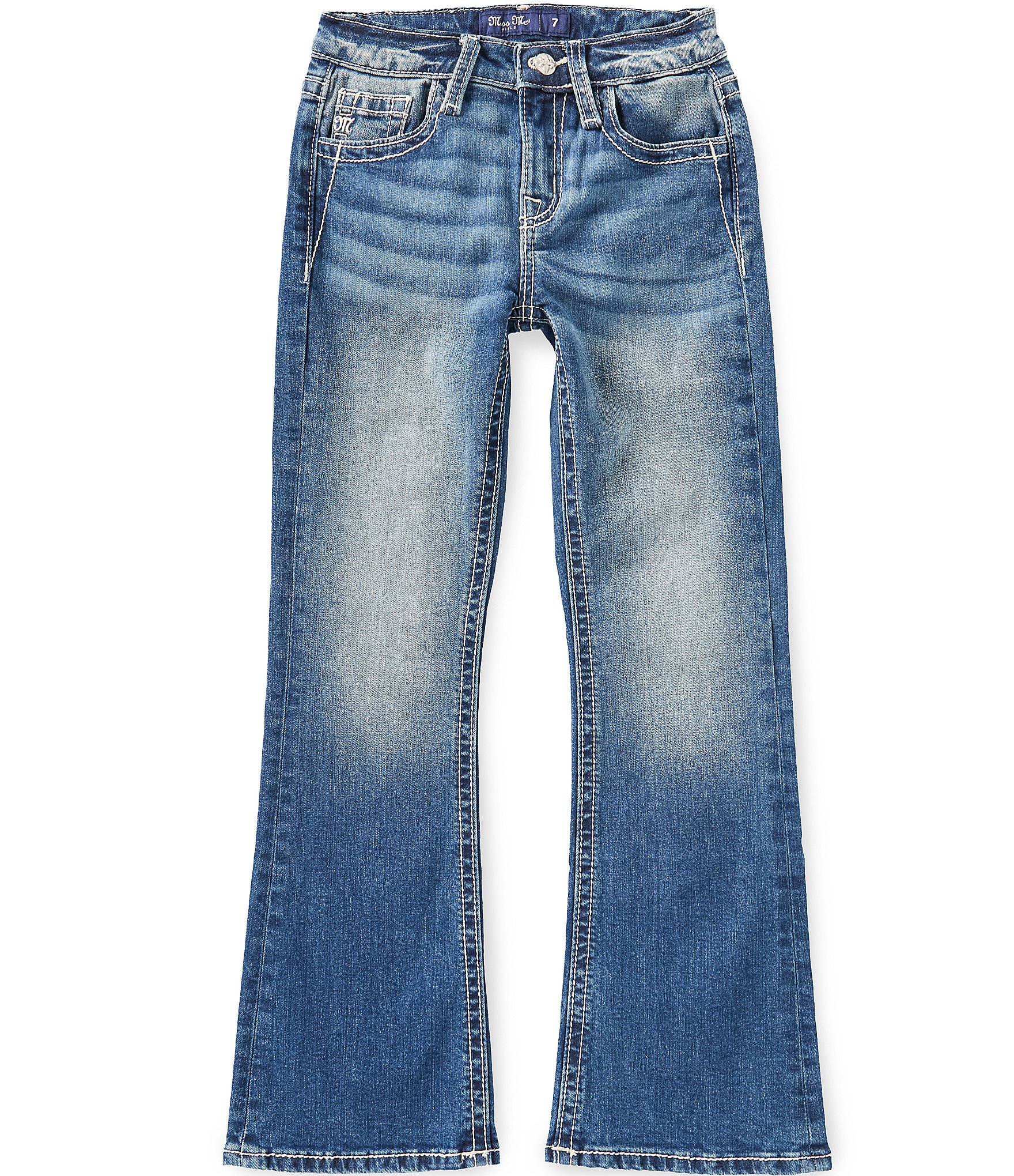 Miss Me Big Girls Mid Rise Boot Cut Jeans
