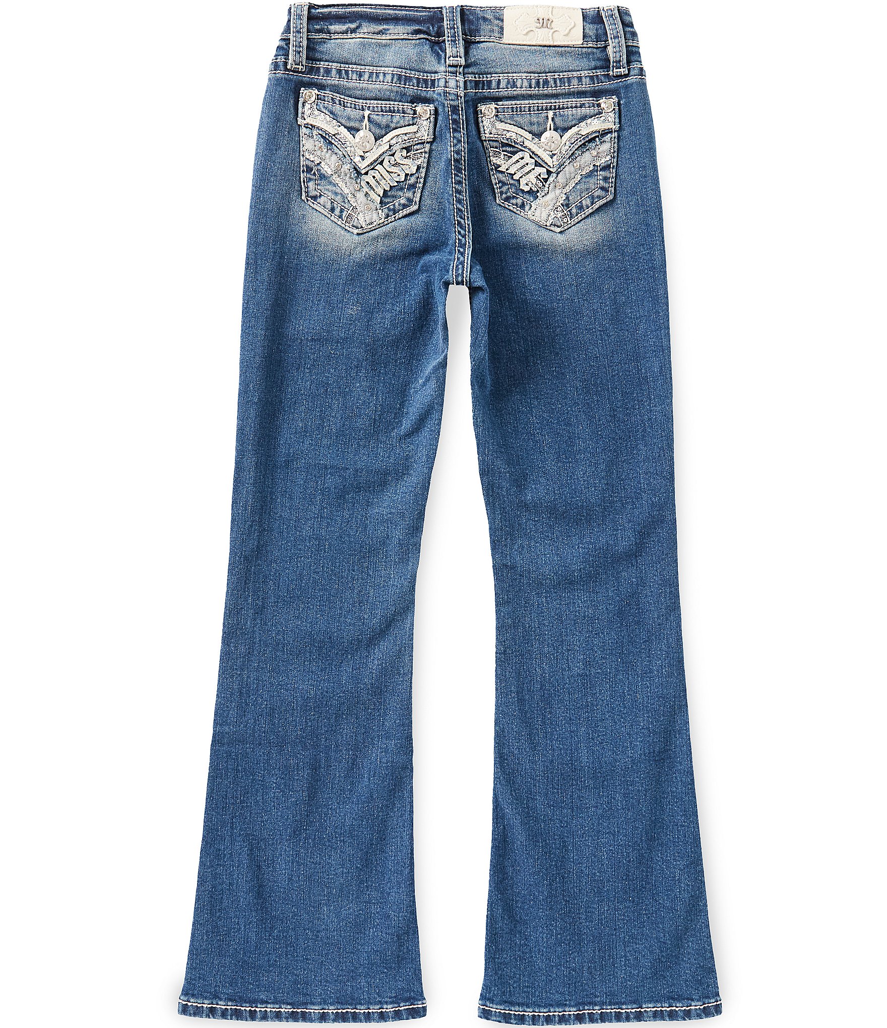 Miss Me Big Girls Mid Rise Boot Cut Jeans
