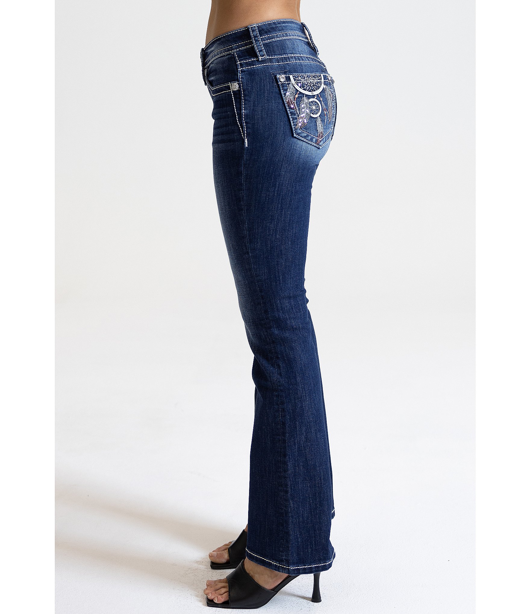 Miss Me Dream Catcher Mid-Rise Bootcut Jeans