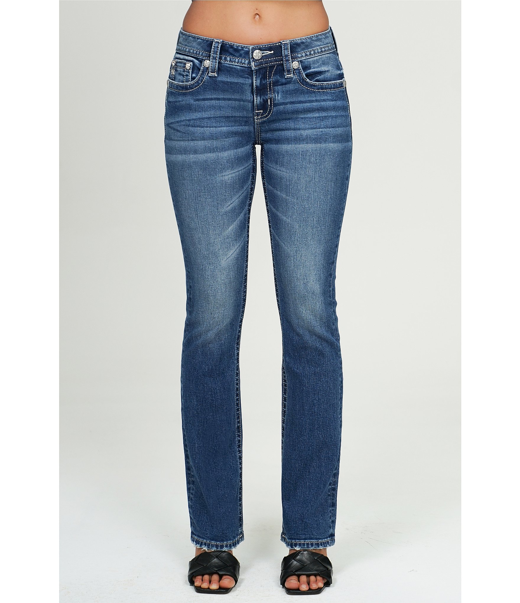 Miss Me Dreamcatcher Mid Rise Slim Boot Cut Jeans