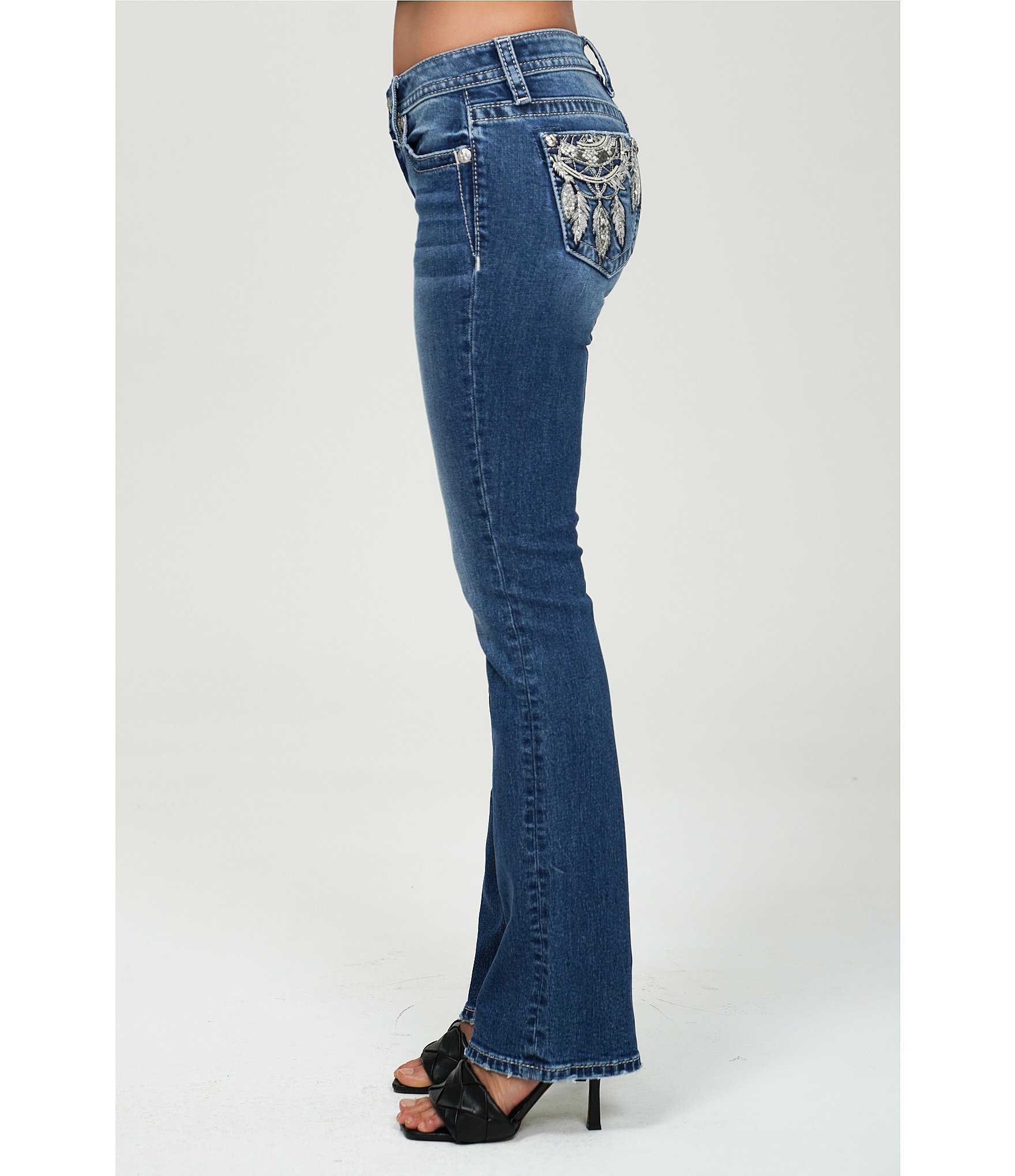 Miss Me Dreamcatcher Mid Rise Slim Boot Cut Jeans