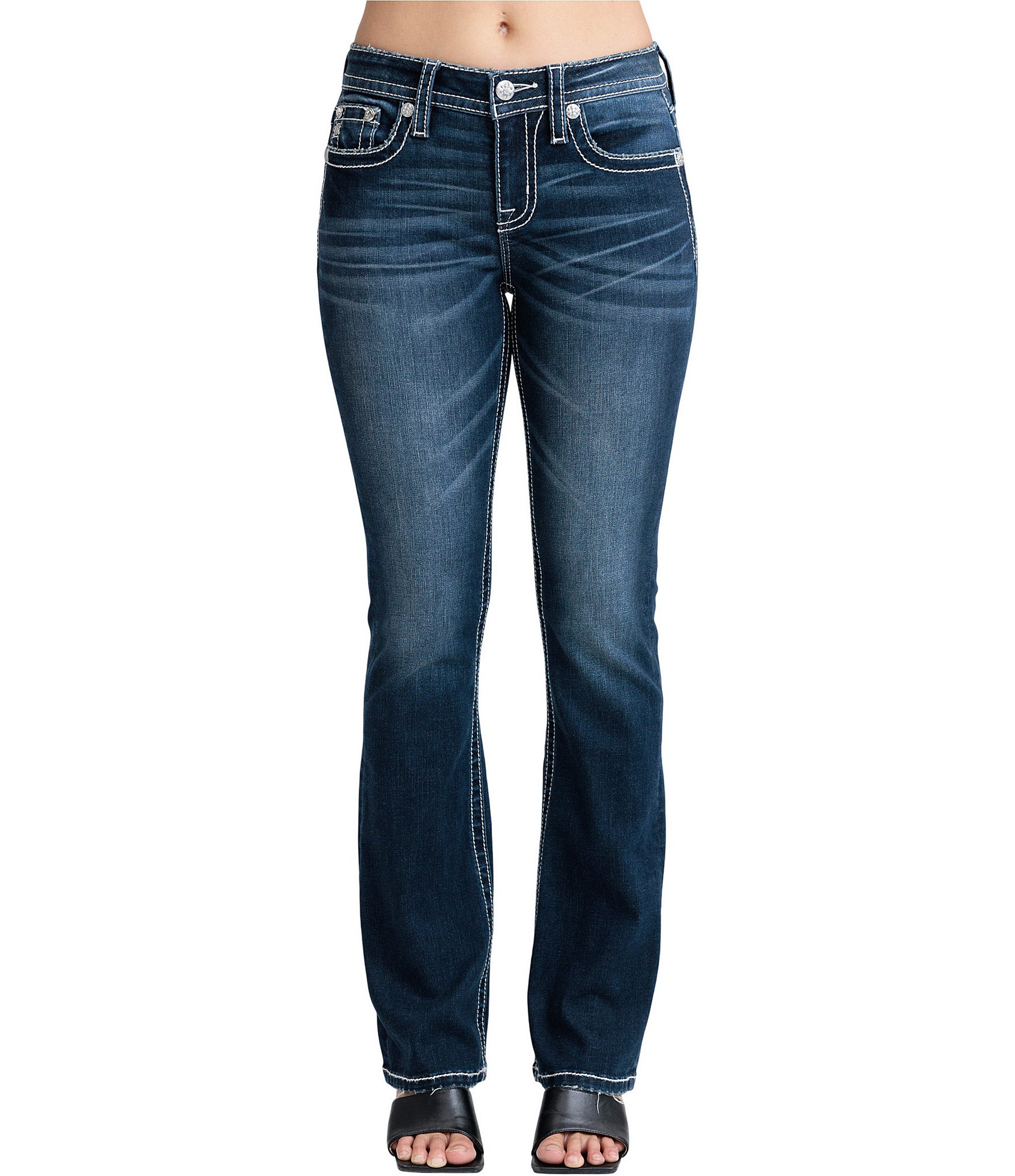 Miss Me Leopard Fleur-De-Lis Bootcut Jeans