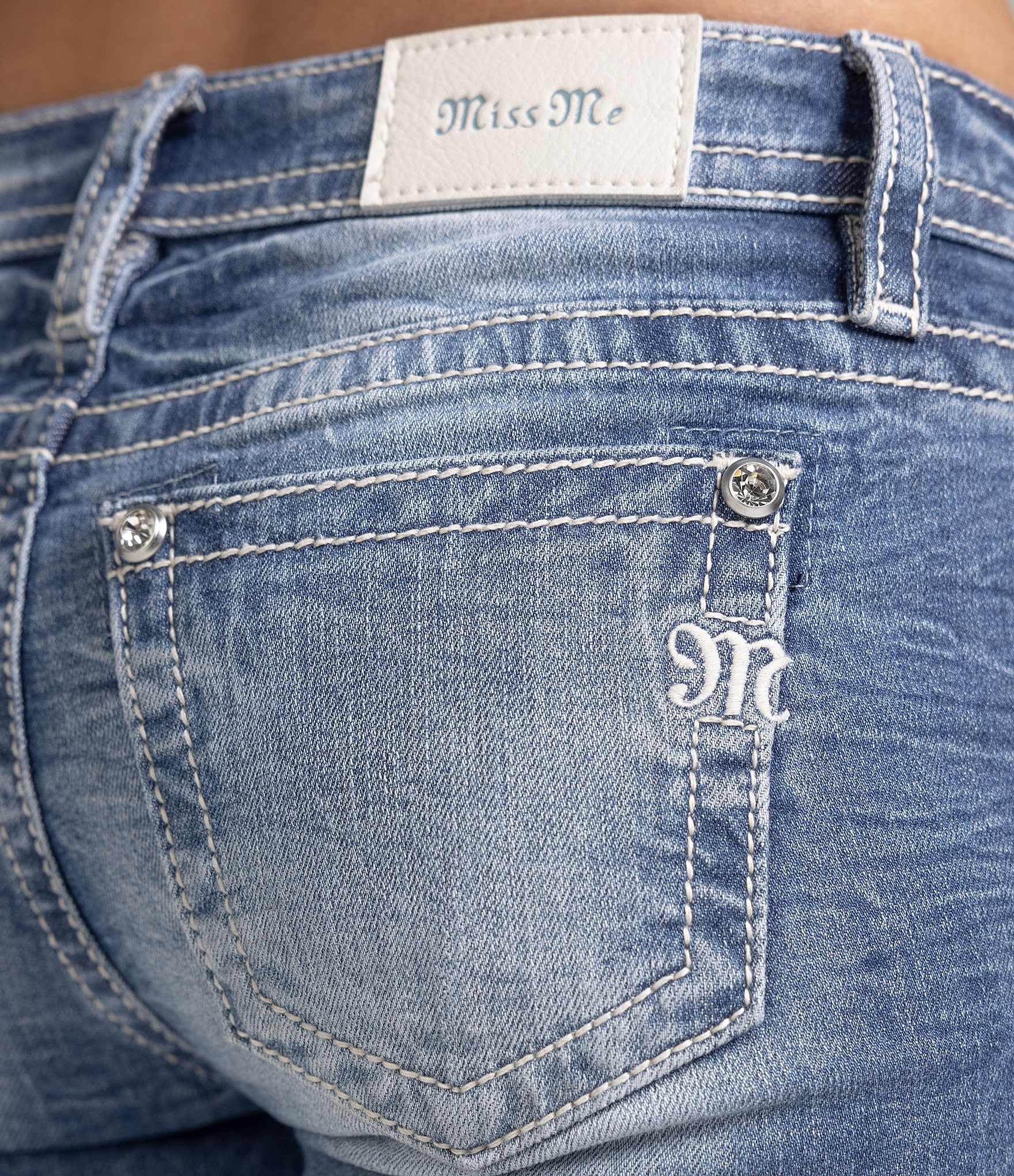 Miss Me Mid Rise Wraparound Horse Motif Bootcut Jeans