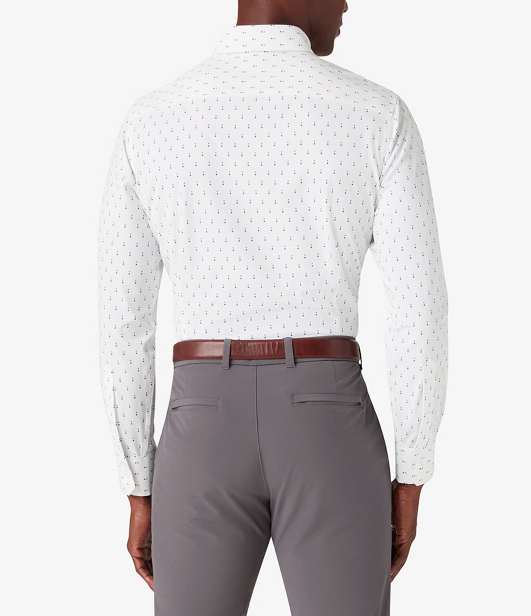 Mizzen+Main Leeward Double Dot Trim Fit Performance Stretch Long Sleeve Woven Shirt