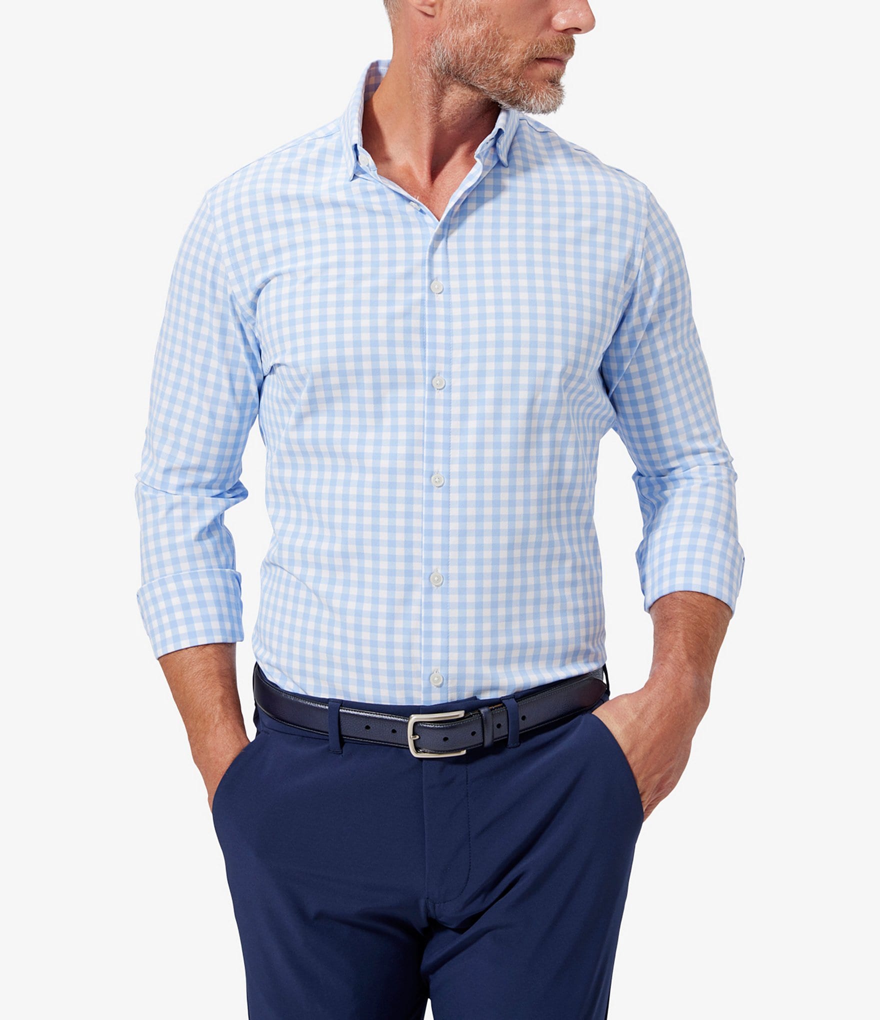 Mizzen+Main Leeward Gingham Performance Stretch Long-Sleeve Woven Shirt