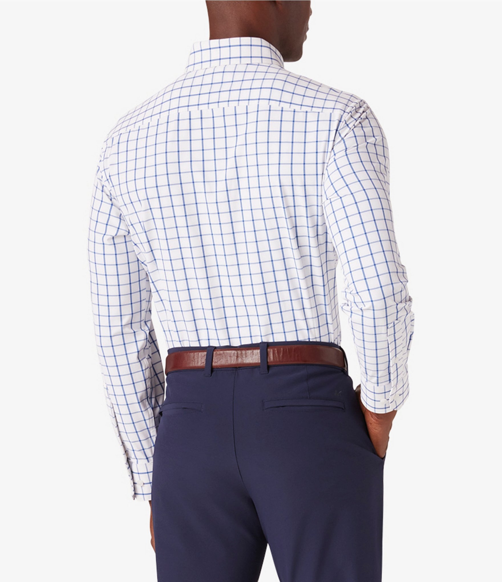 Mizzen+Main Leeward Performance Stretch Windowpane Long Sleeve Woven Shirt