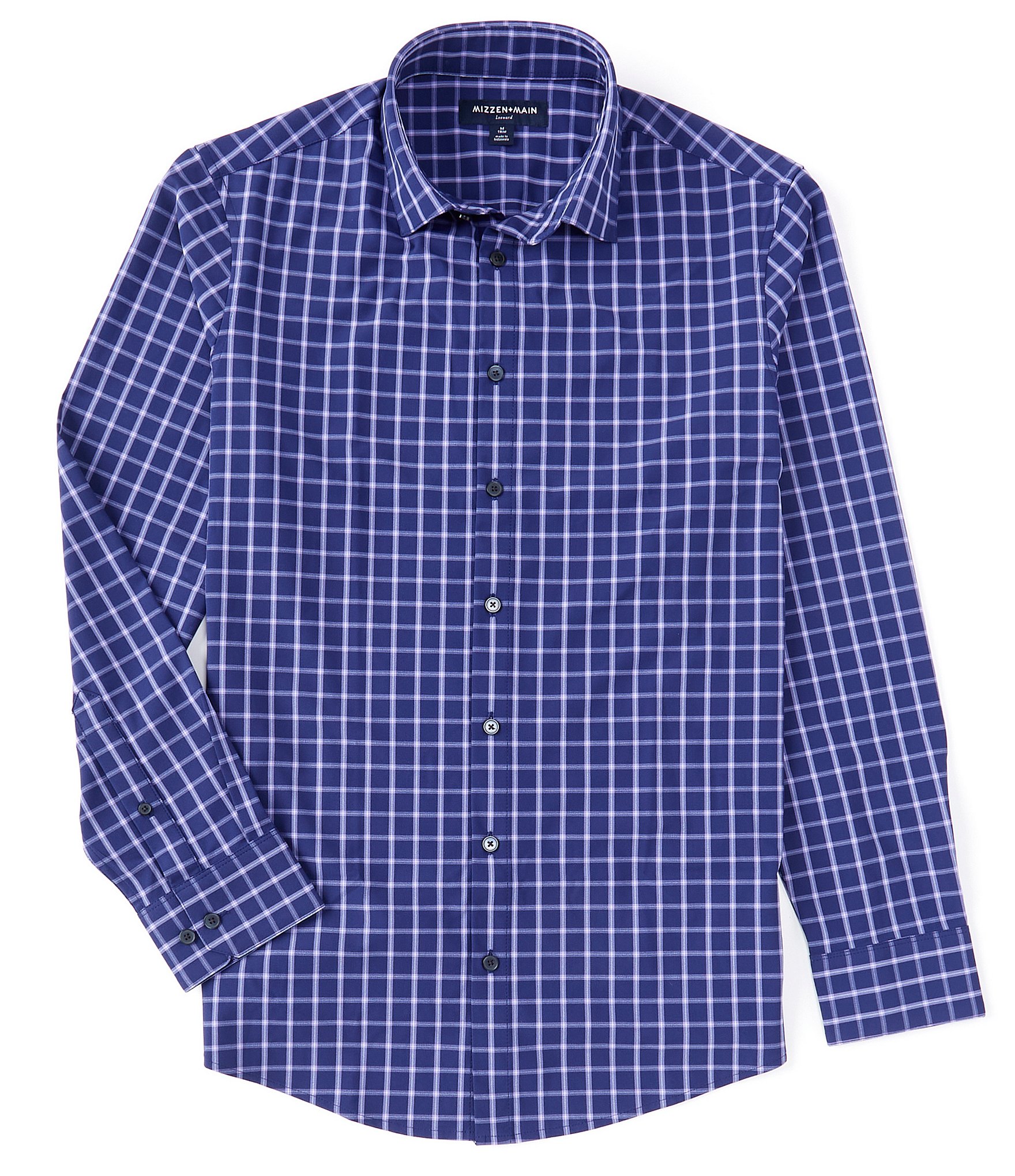 Mizzen+Main Leeward Windowpane Performance Stretch Long-Sleeve Woven ...