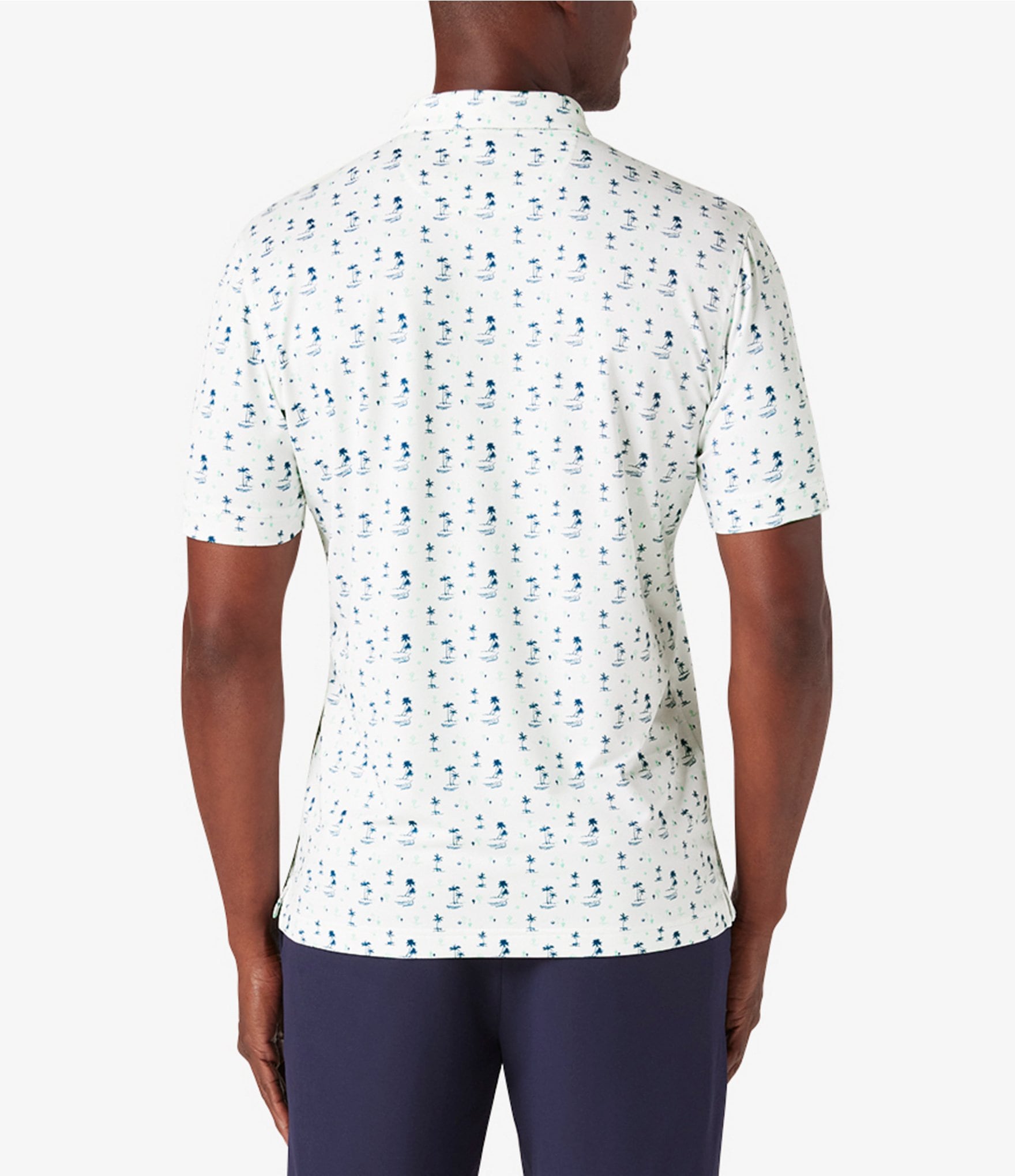 Mizzen+Main Performance Stretch Halyard Cacti Print Short Sleeve Polo Shirt