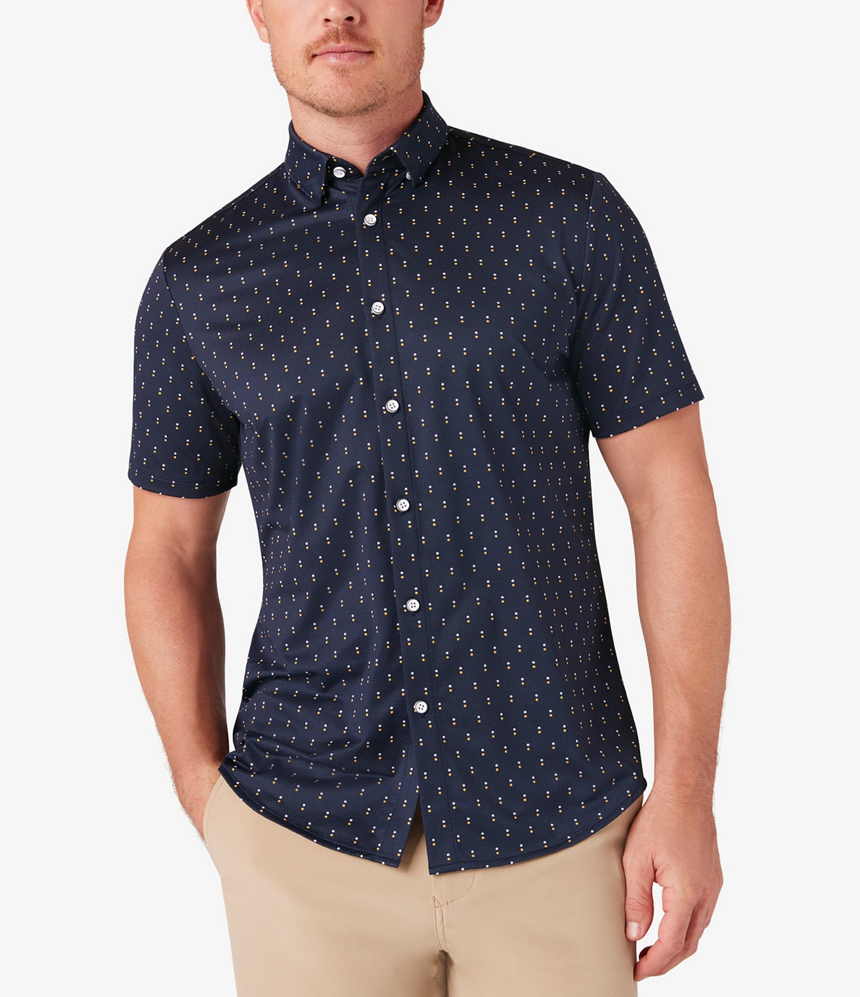 Mizzen+Main Performance Stretch Halyard Double Dot Print Short Sleeve ...