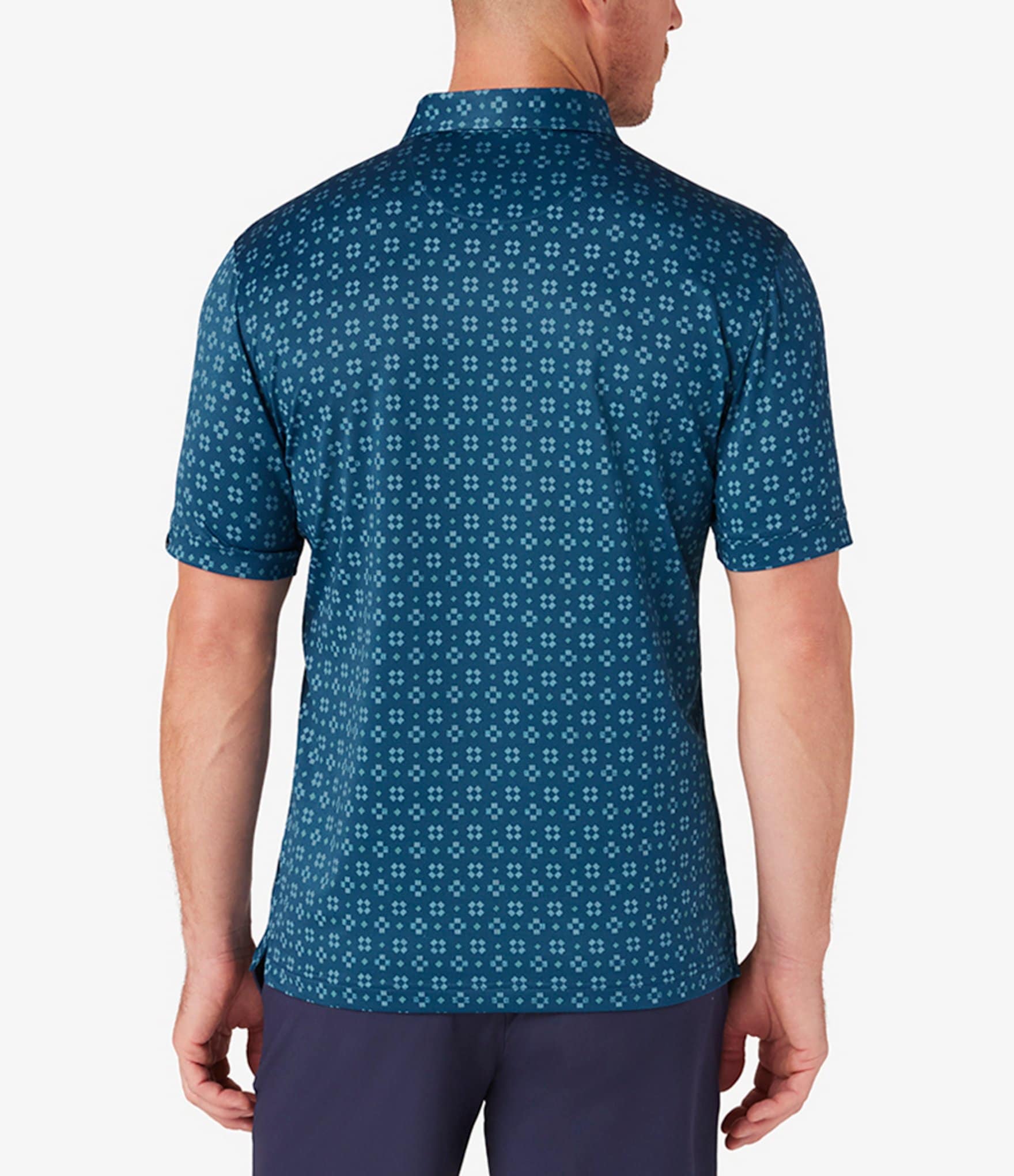 Mizzen+Main Performance Stretch Halyard Geo Print Short Sleeve Polo Shirt