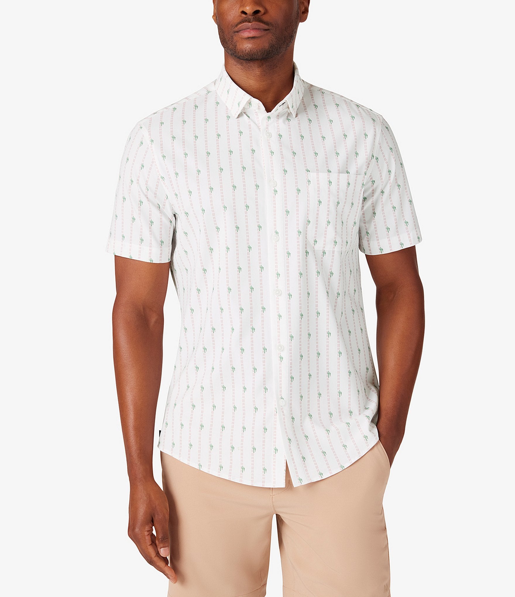 Mizzen+Main Performance Stretch Leeward Cactus Stripe Short Sleeve ...