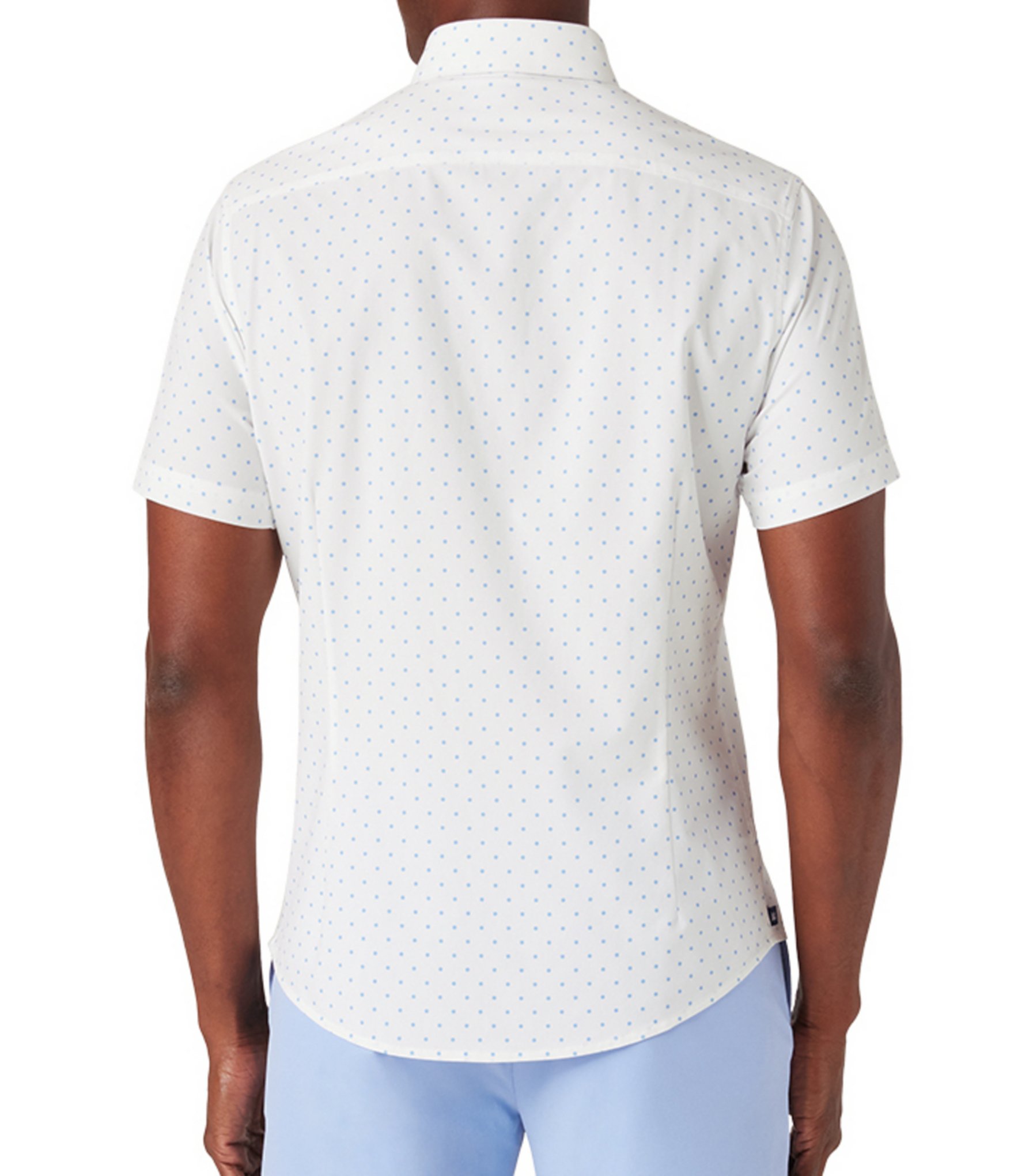 Mizzen+Main Performance Stretch Leeward Dot Print Short Sleeve Woven Shirt