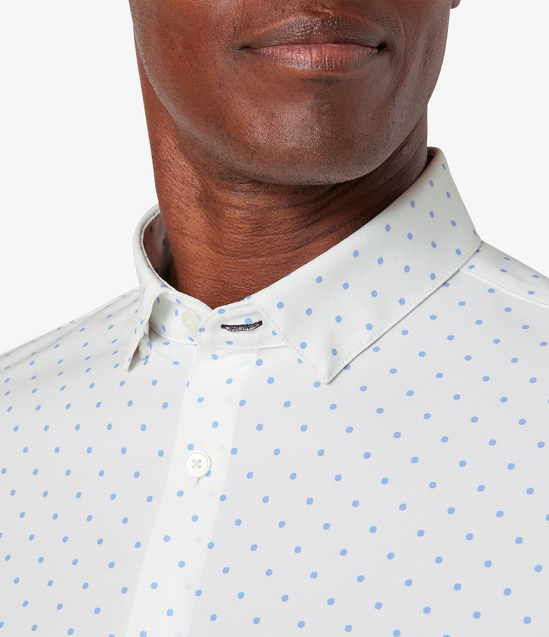 Mizzen+Main Performance Stretch Leeward Dot Print Short Sleeve Woven Shirt