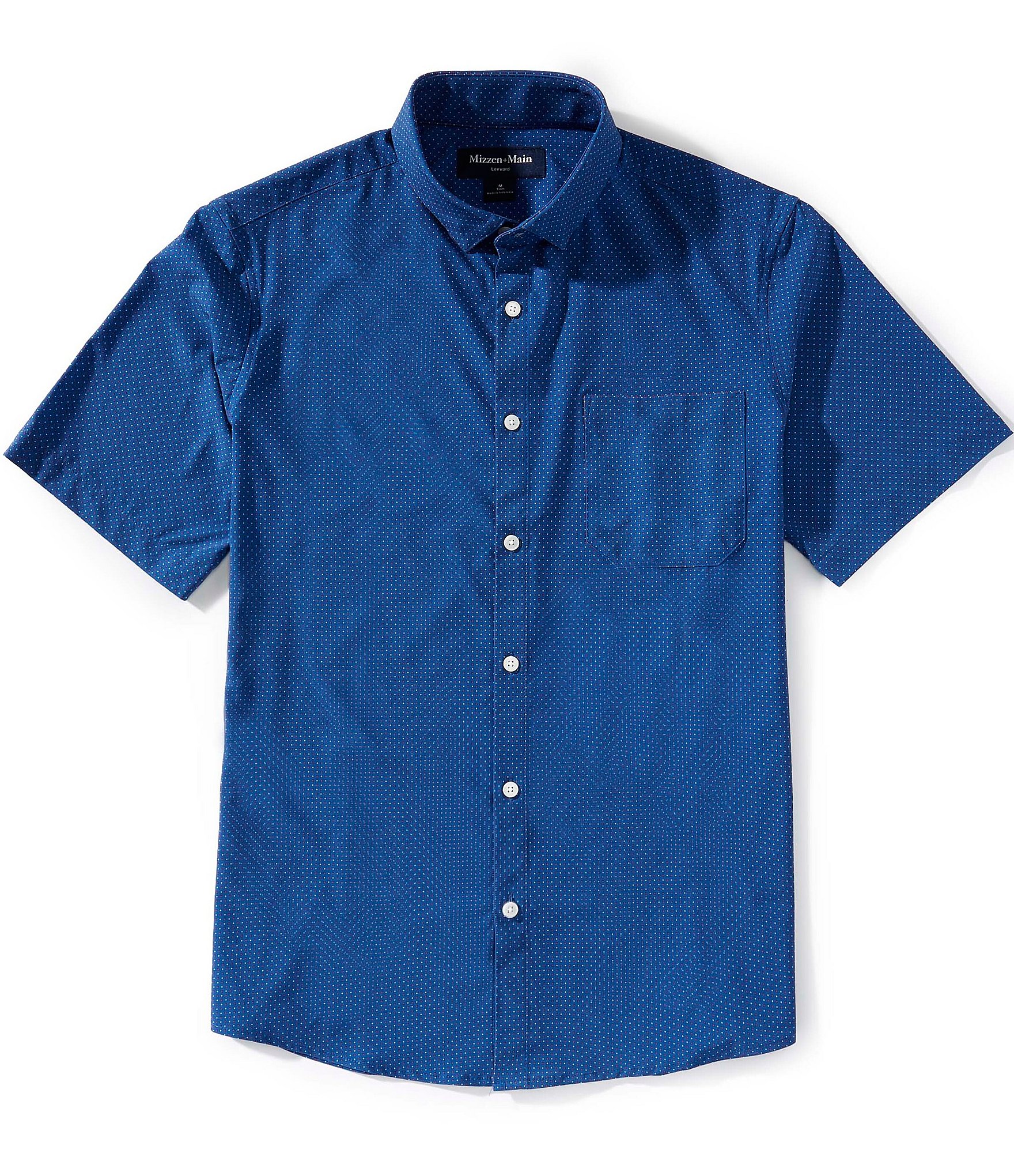 Mizzen+Main Performance Stretch Leeward Mini Dot Print Short Sleeve Woven Shirt