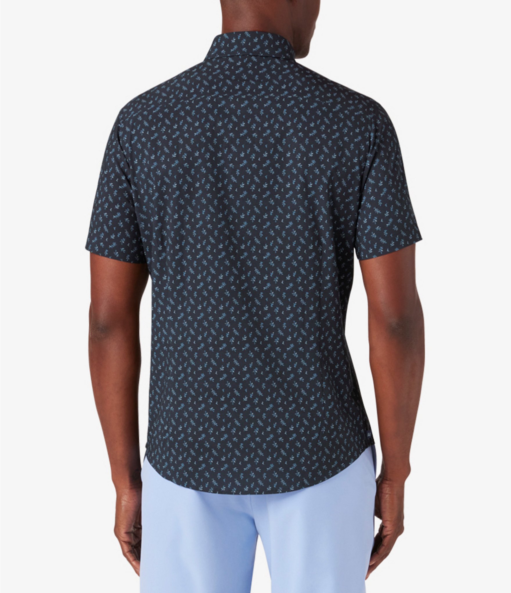 Mizzen+Main Performance Stretch Leeward Multi Leaf Print Short Sleeve Woven Shirt