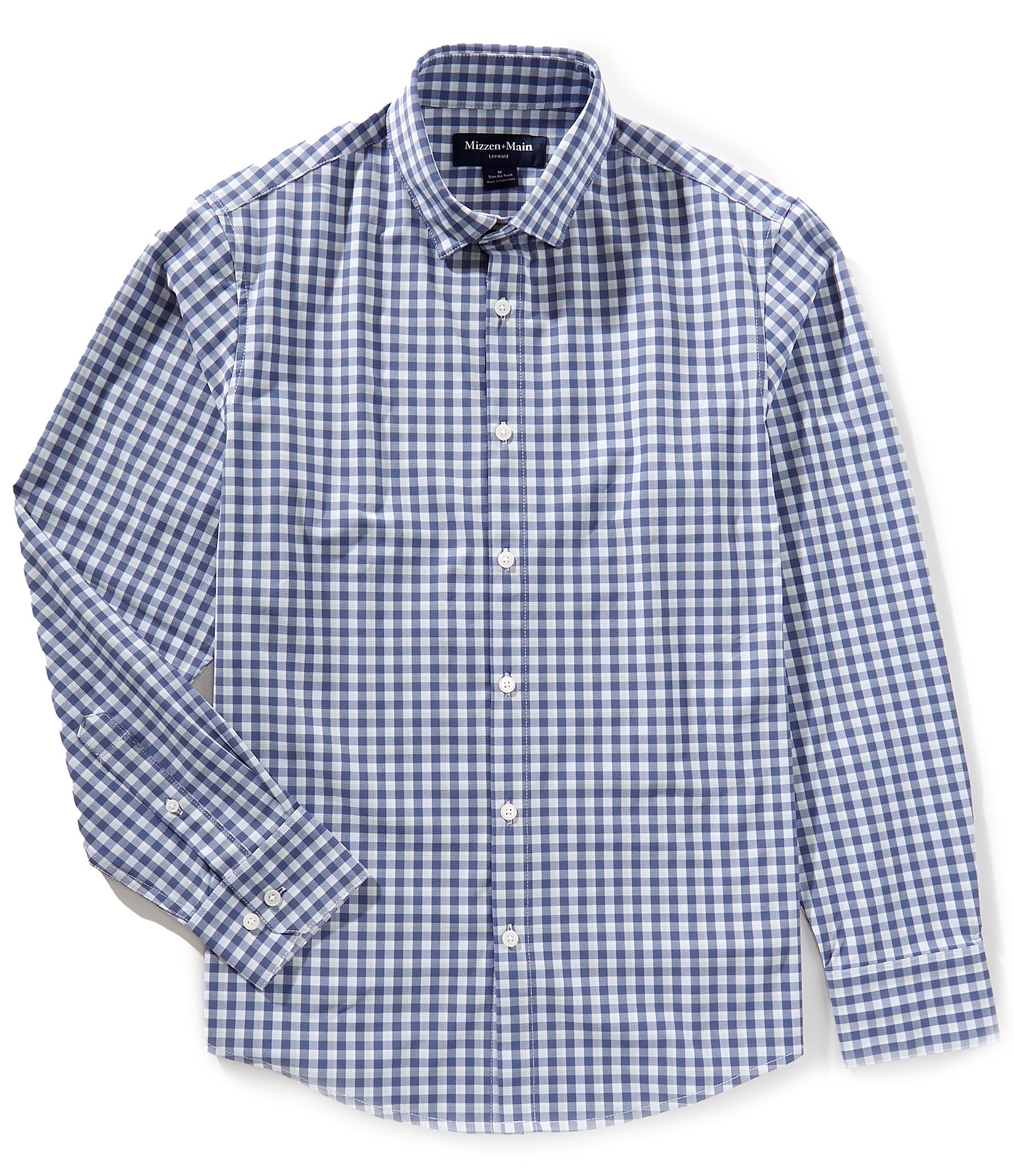Mizzen+Main Performance Stretch Leeward No Tuck Plaid Long Sleeve Woven Shirt