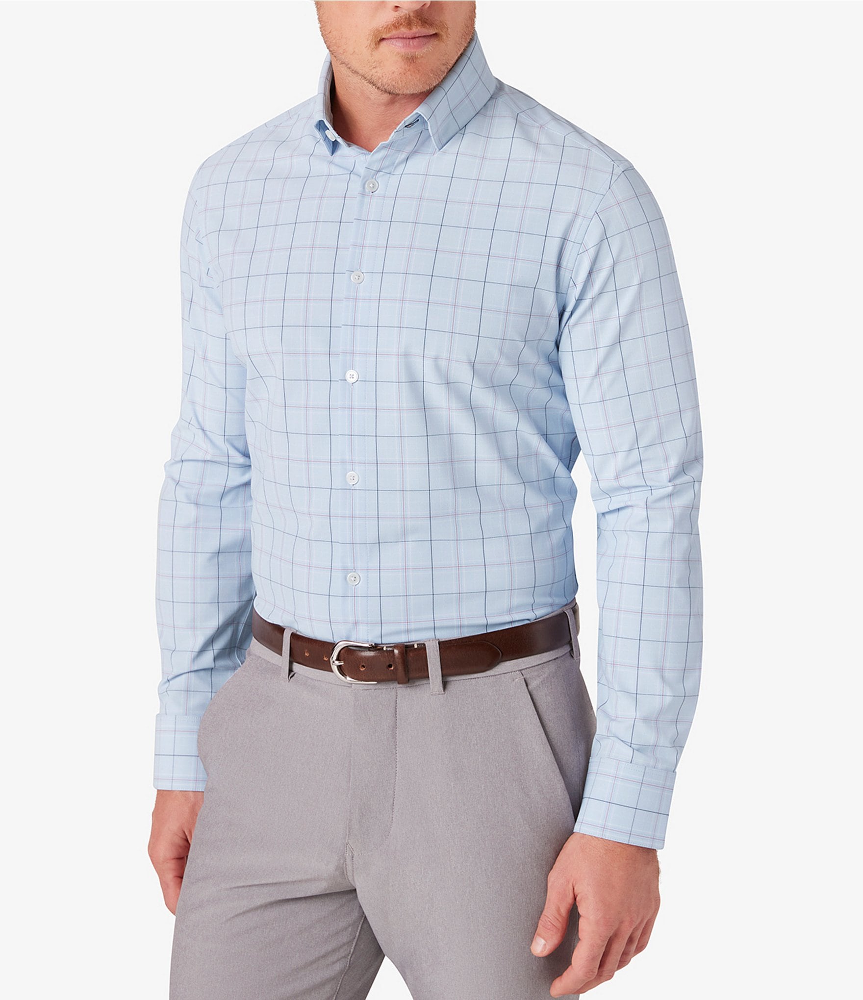 Mizzen+Main Performance Stretch Leeward Plaid Long Sleeve Woven Shirt