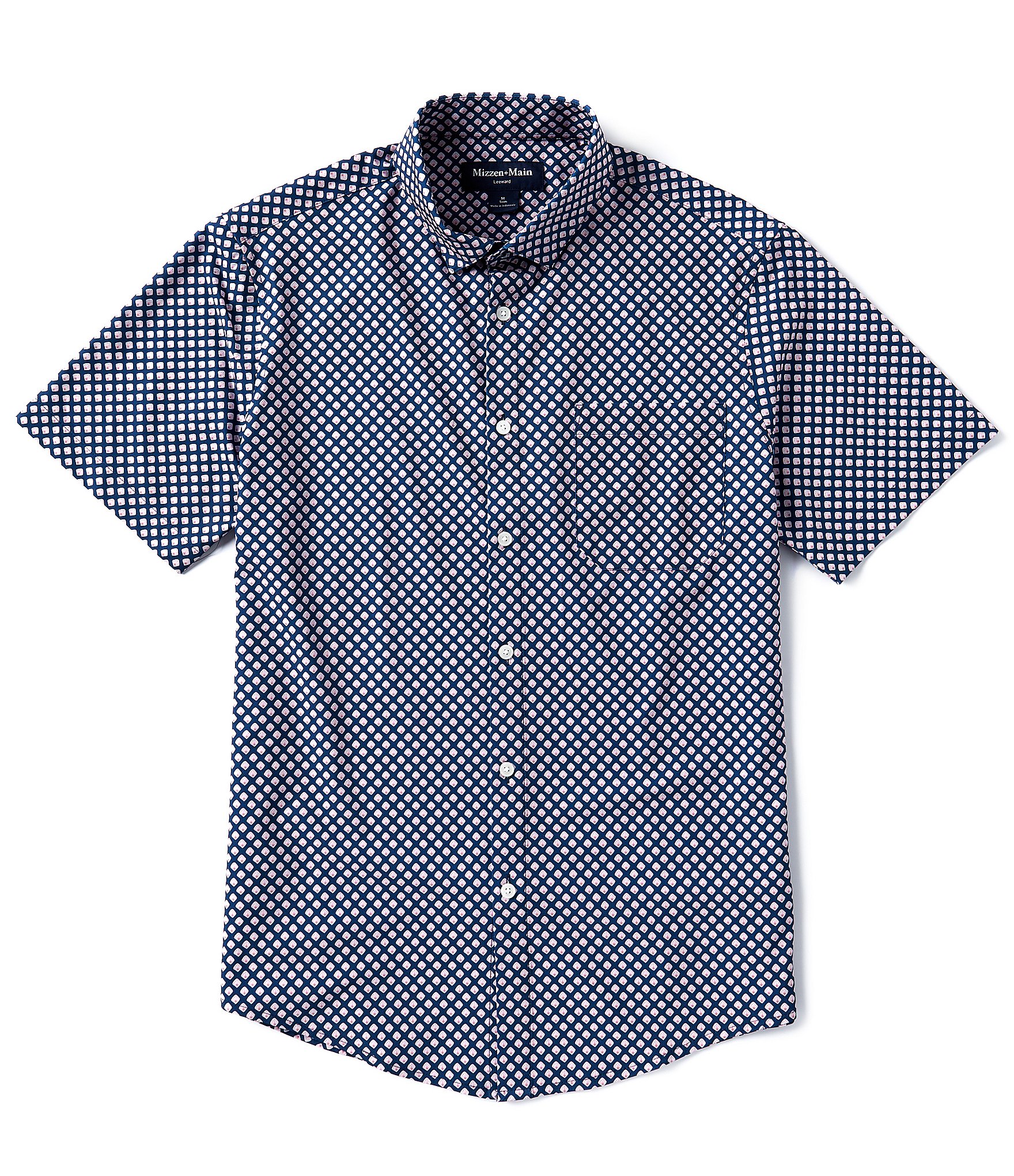 Mizzen+Main Performance Stretch Leeward Printed Short Sleeve Woven Shirt