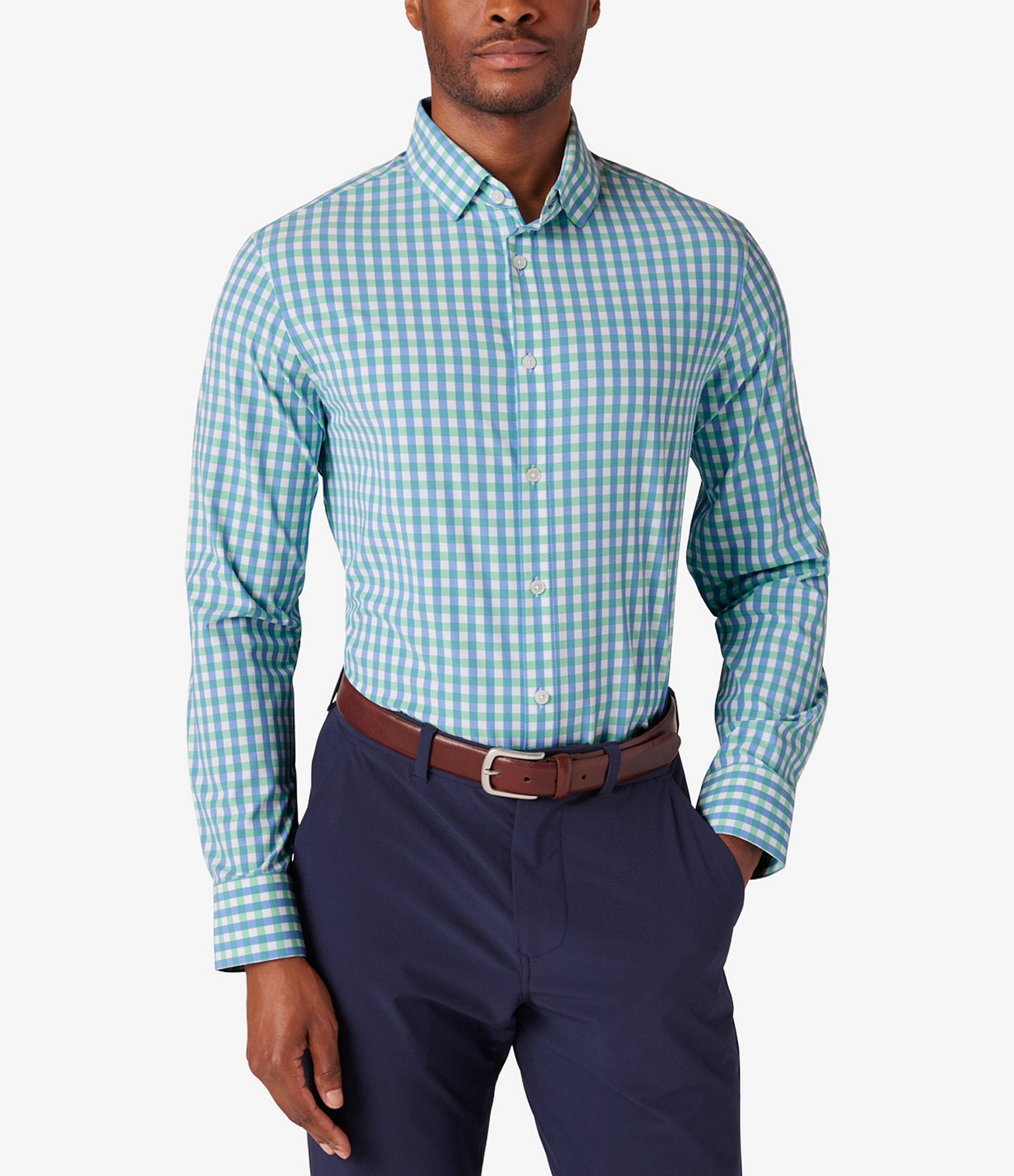 Mizzen+Main Performance Stretch Monaco Madison Checked Long Sleeve Woven Shirt