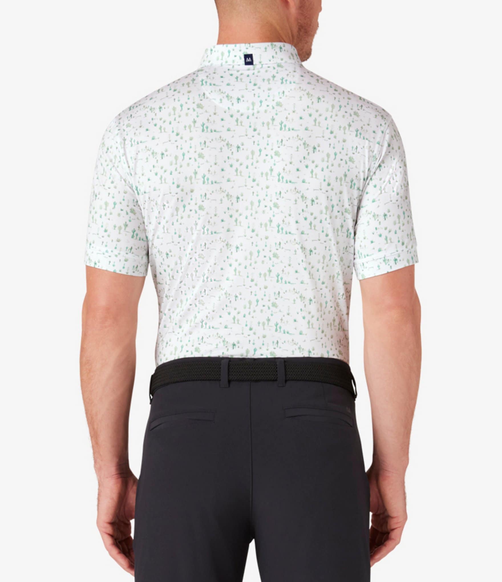 Mizzen+Main Performance Stretch Versa Cacti Print Short Sleeve Polo Shirt