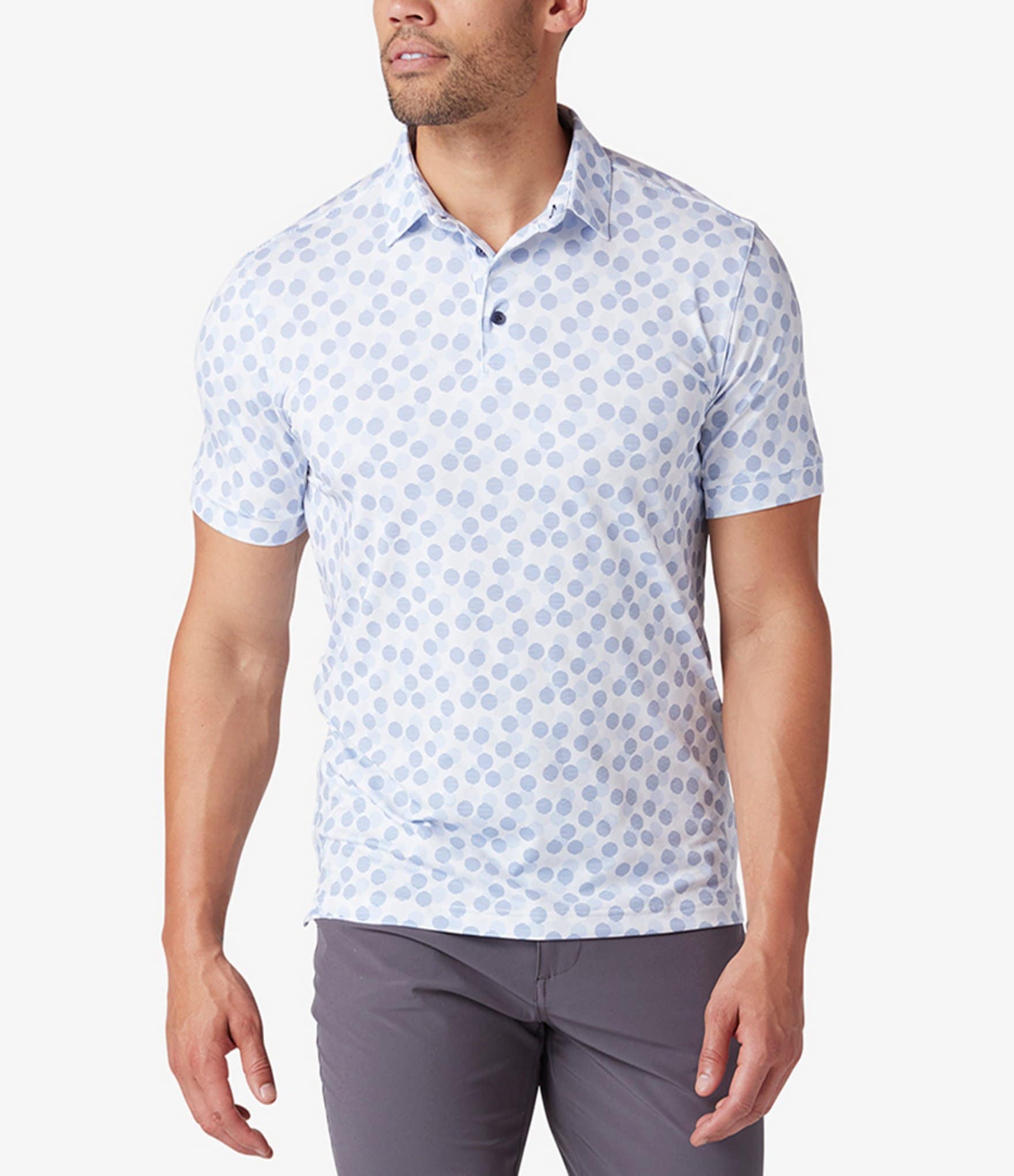 Mizzen+Main Performance Stretch Versa Eclipse Print Short Sleeve Polo ...